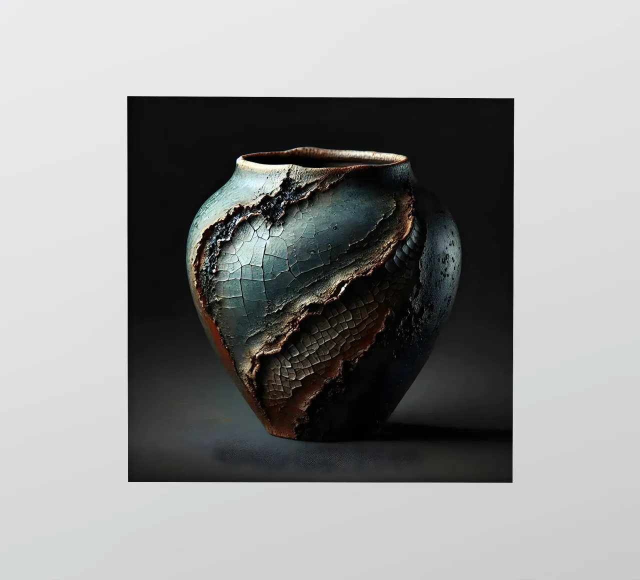 Artistic Raku vase motifs with a striking structure sticker by scHio