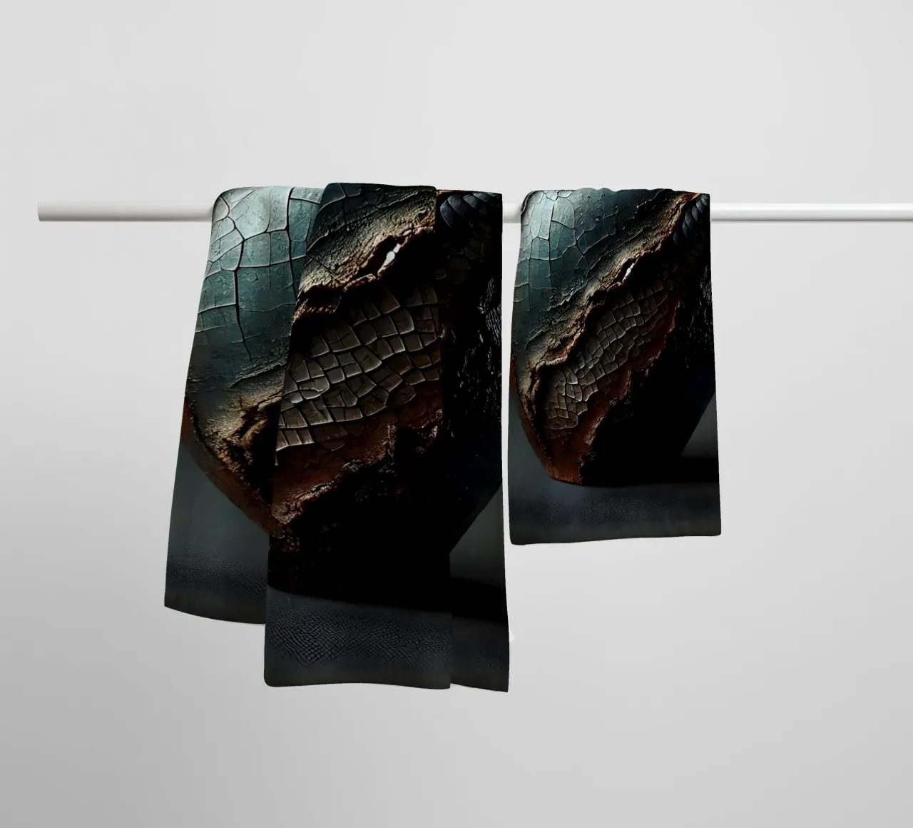 Artistic Raku vase motifs with a striking structure towel by scHio