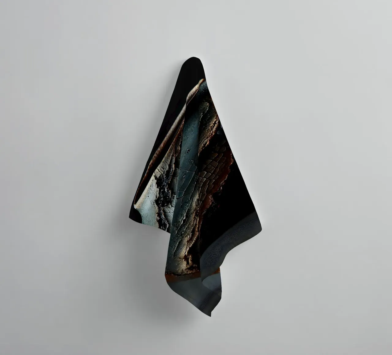 Artistic Raku vase motifs with a striking structure towel by scHio