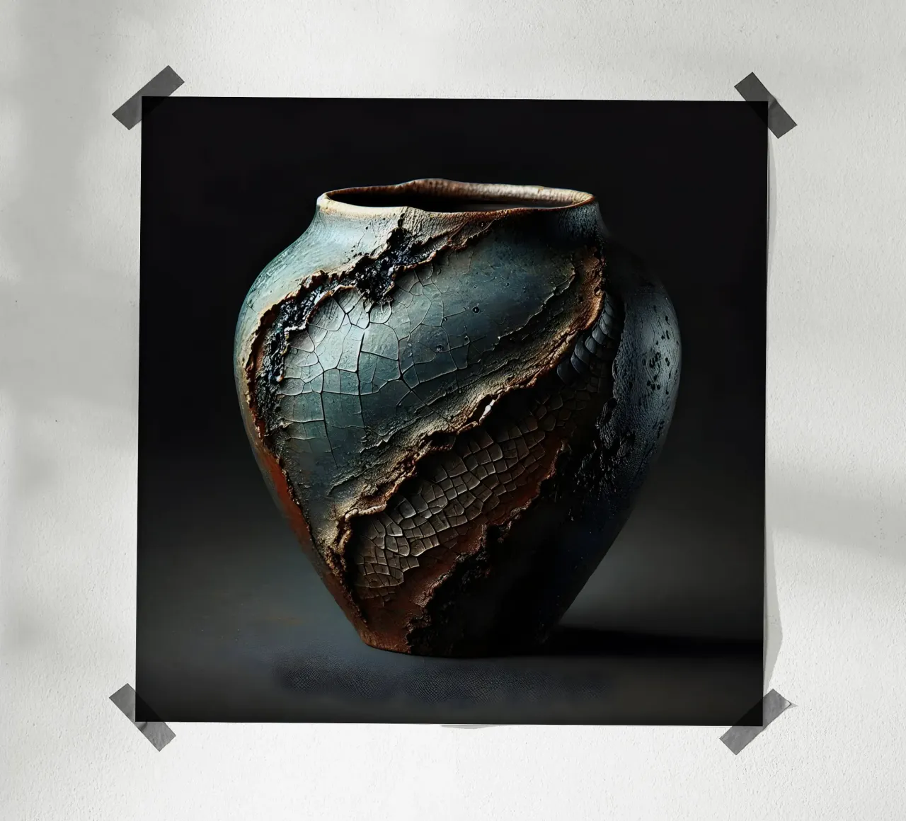 Artistic Raku vase motifs with a striking structure hahnemühle by scHio