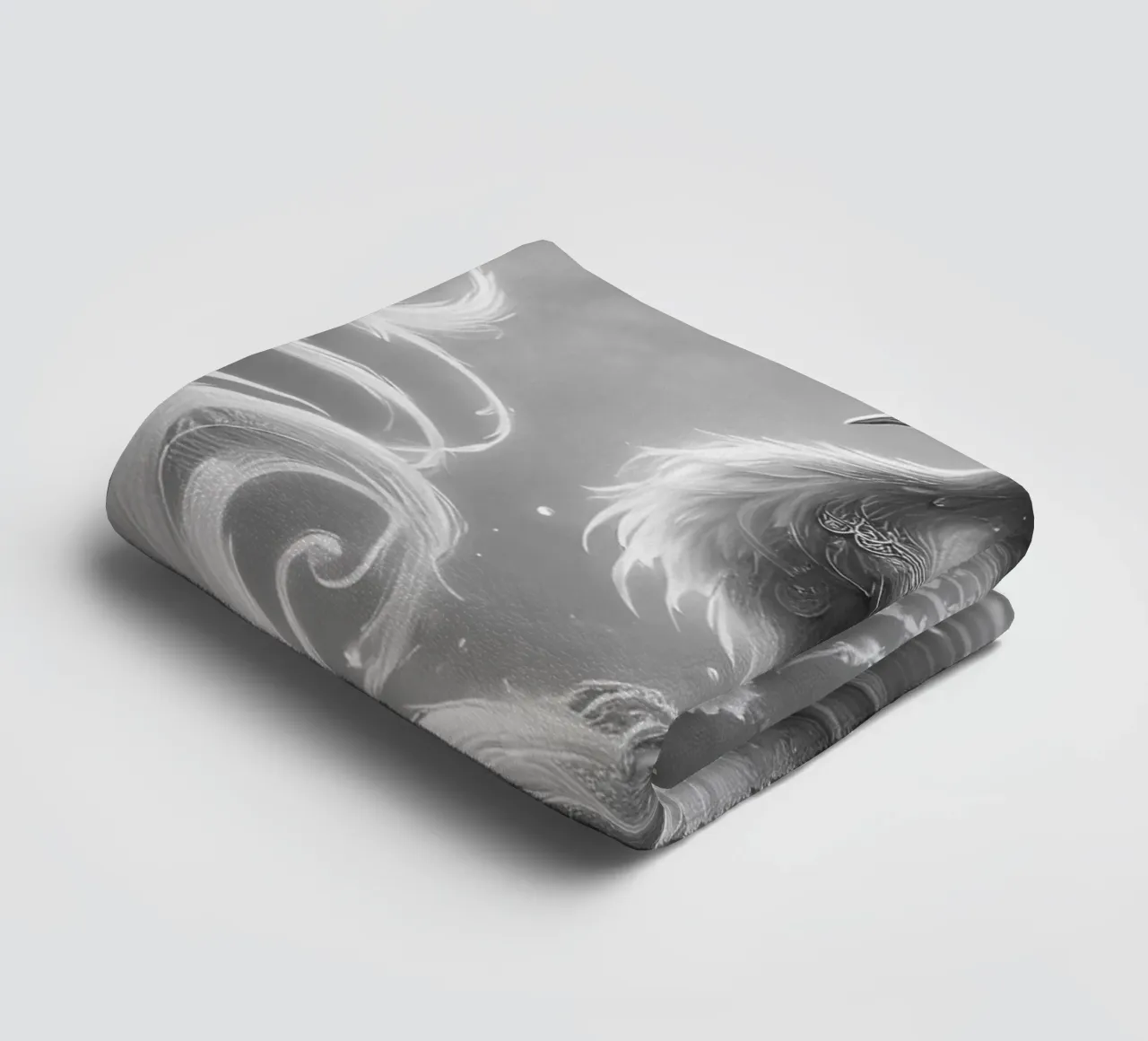 Majestic phoenix - Mystical art in black and white towel by scHio