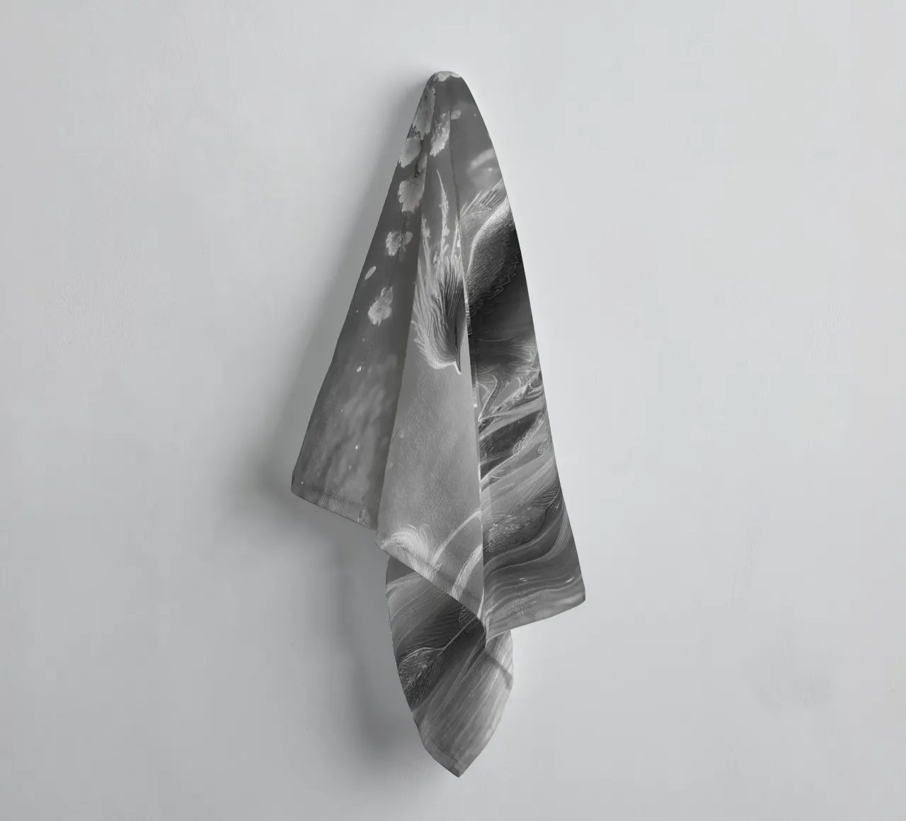 Majestic phoenix - Mystical art in black and white towel by scHio