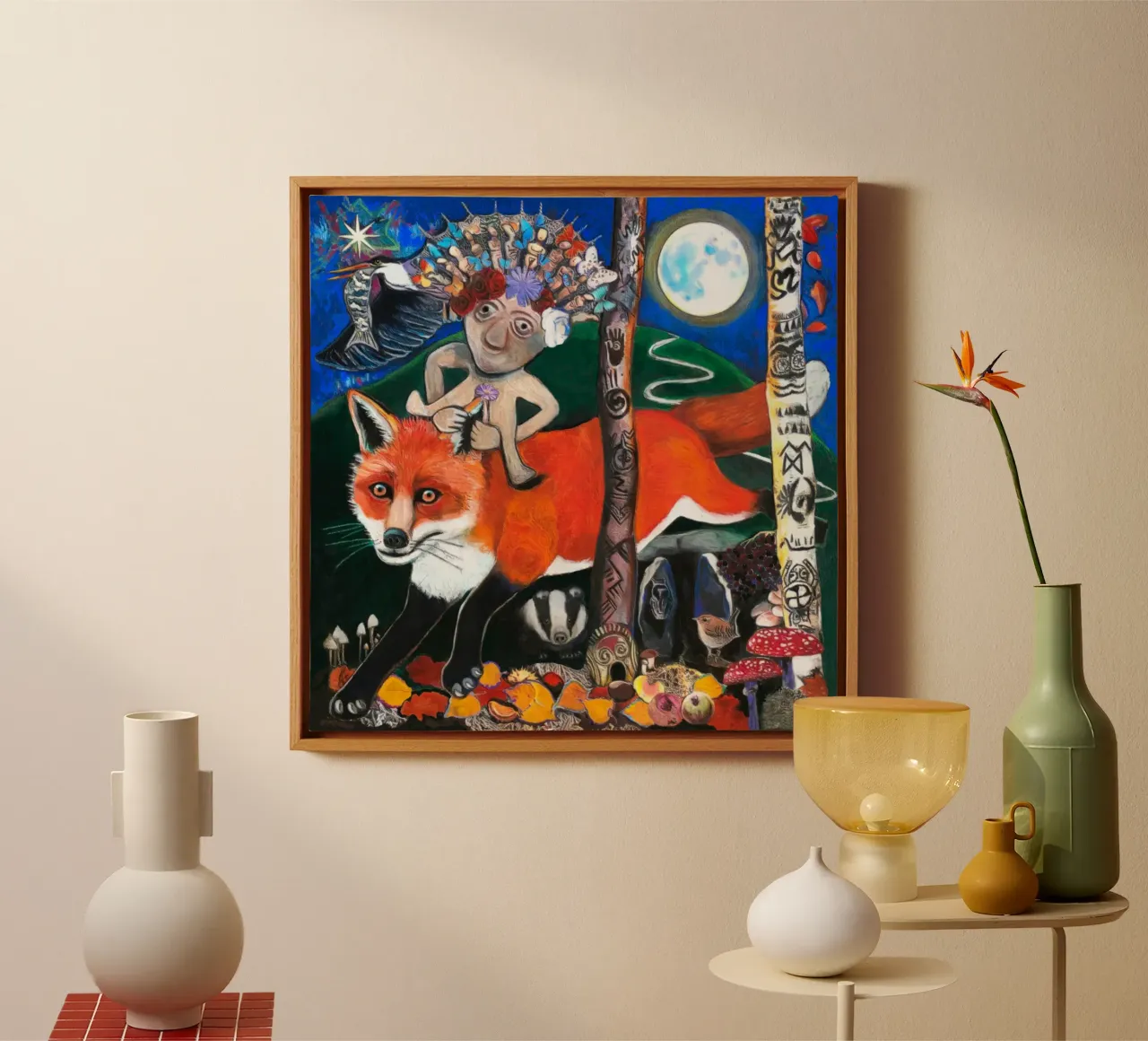 Een bezoek van Sheela na Gig canvas met Baklijst van goddess art
