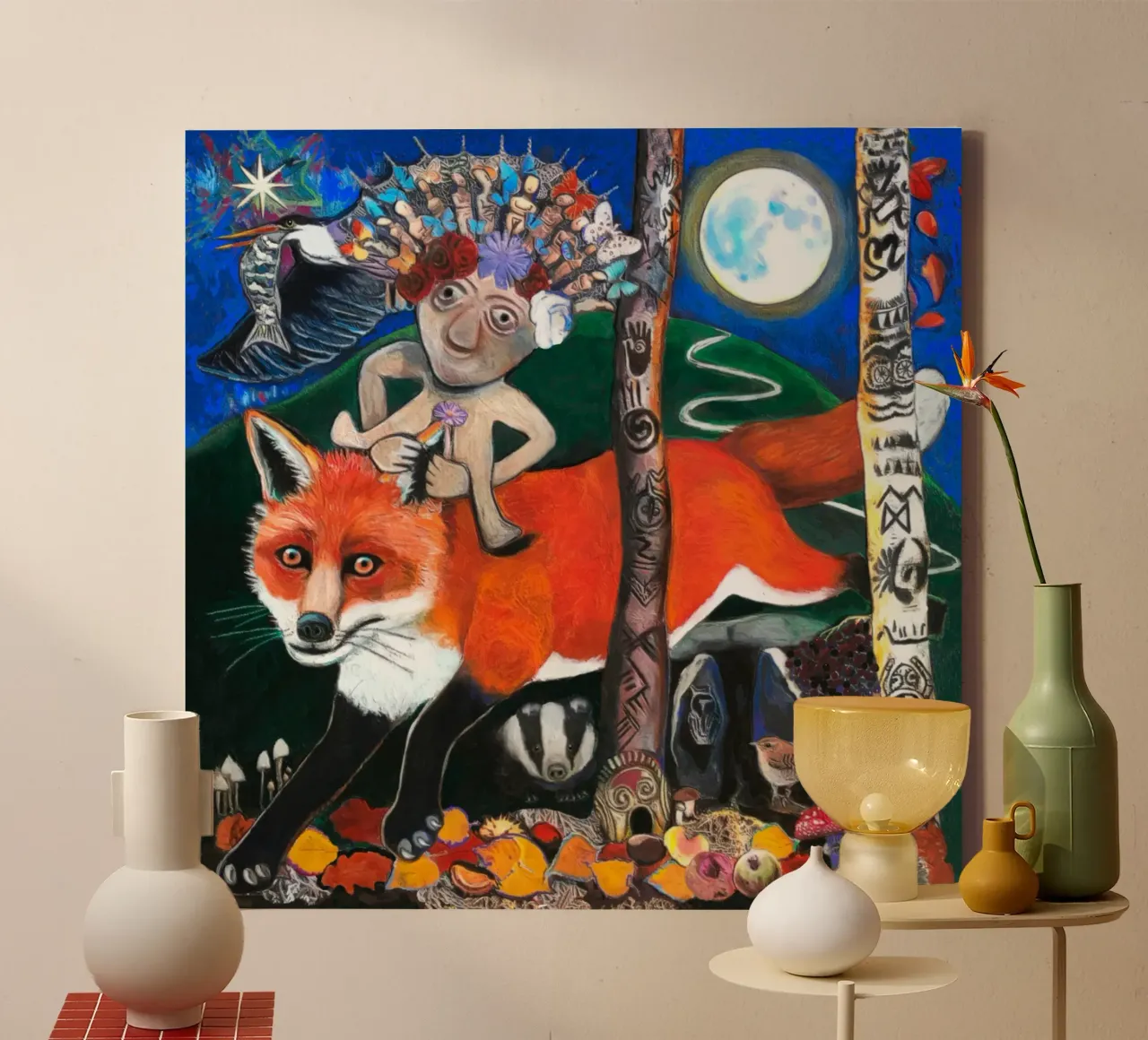 Een bezoek van Sheela na Gig canvas met Baklijst van goddess art