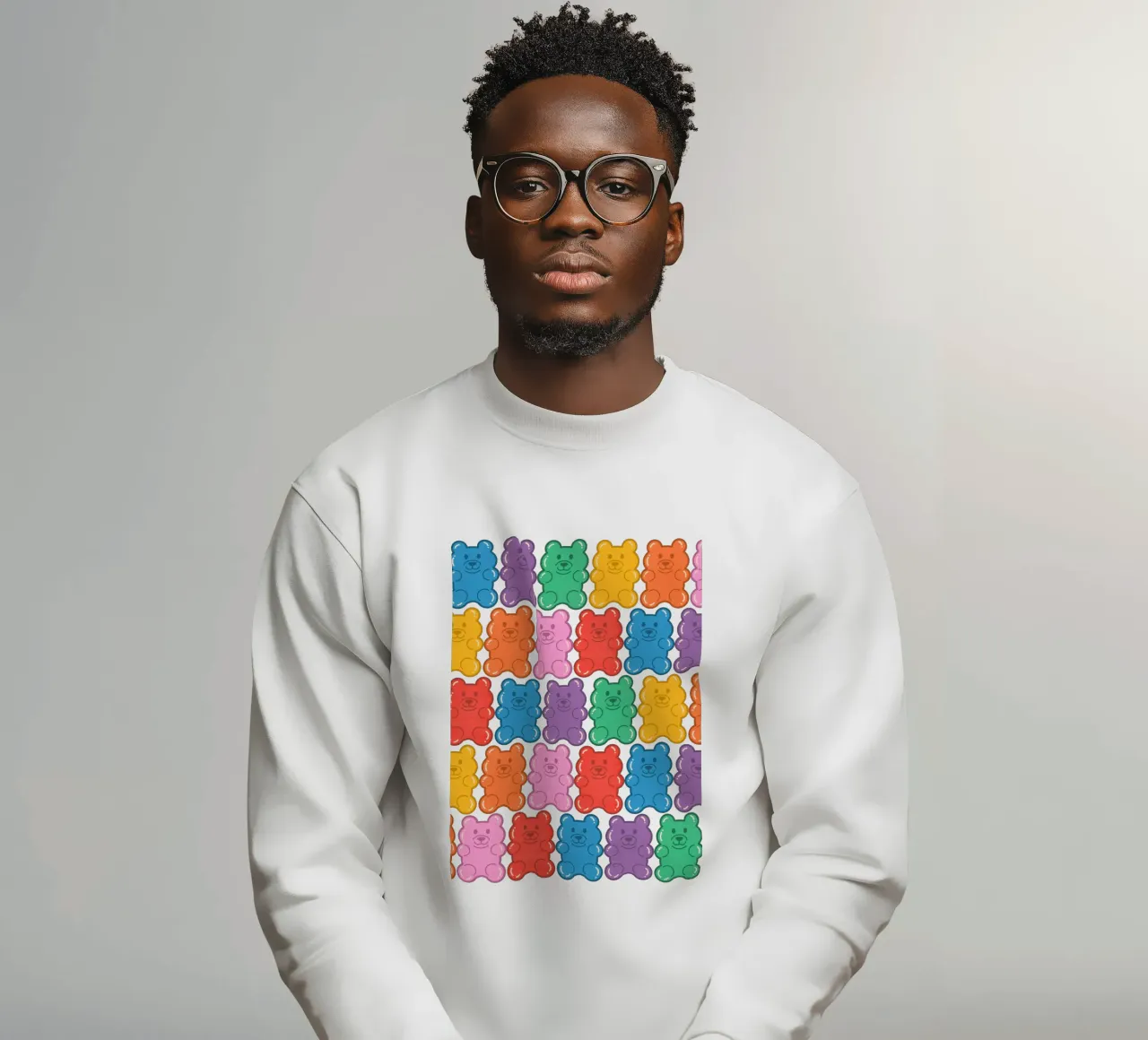 Colorful Gummy Bear Pattern – Fun & Playful Retro Print felpa da showmemars