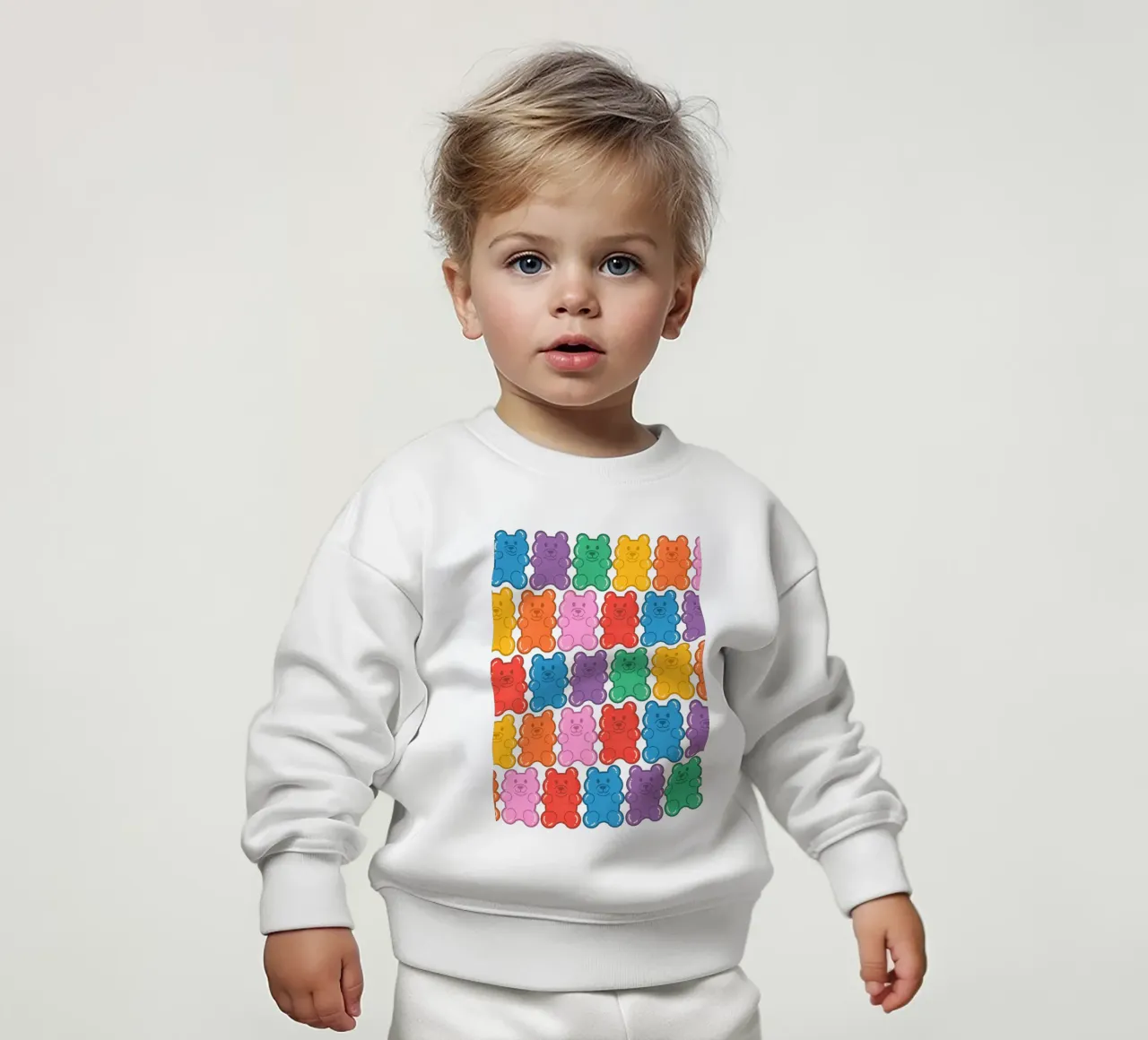 Colorful Gummy Bear Pattern – Fun & Playful Retro Print felpa neonato da showmemars