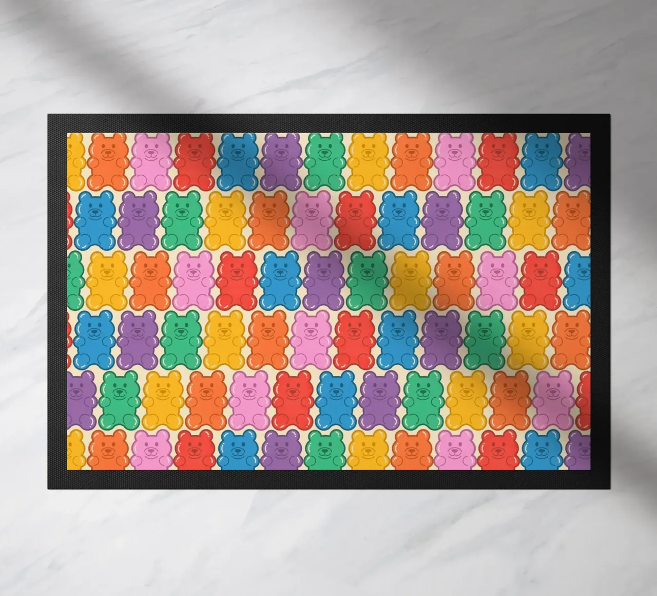 Colorful Gummy Bear Pattern – Fun & Playful Retro Print zerbino da showmemars