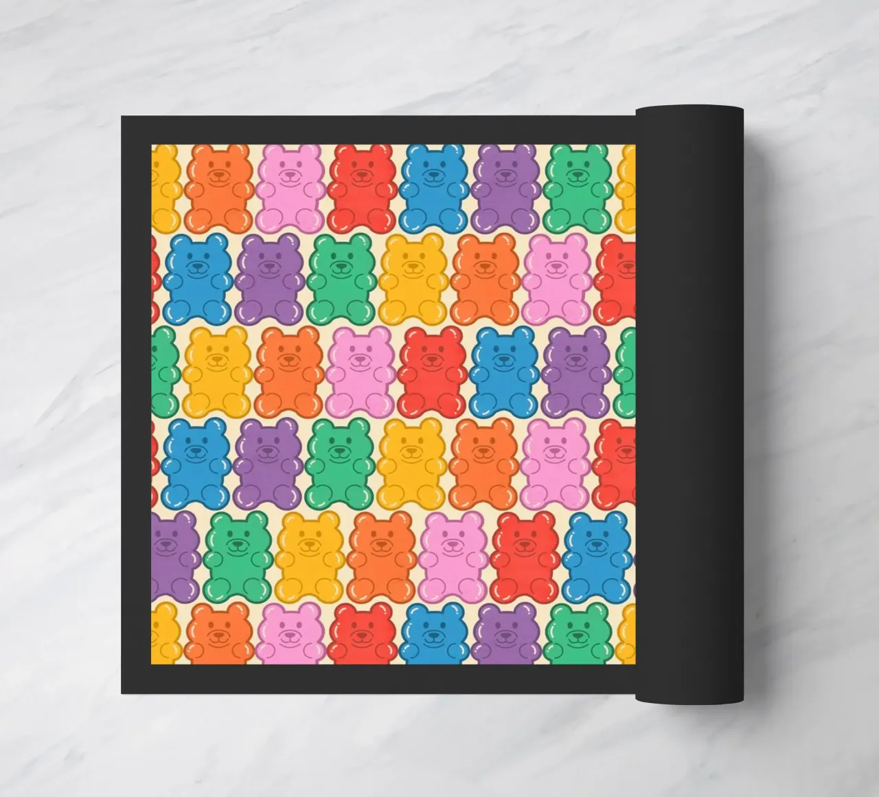 Colorful Gummy Bear Pattern – Fun & Playful Retro Print zerbino da showmemars