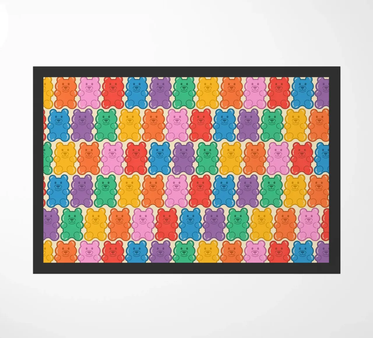 Colorful Gummy Bear Pattern – Fun & Playful Retro Print zerbino da showmemars