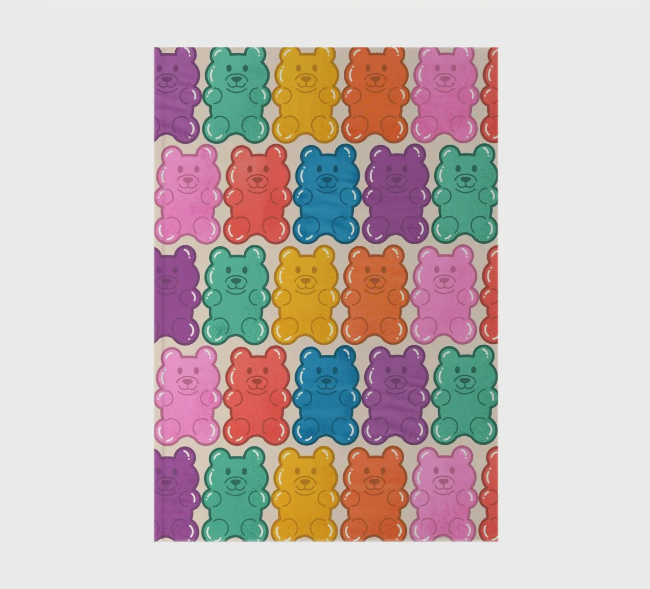 Colorful Gummy Bear Pattern – Fun & Playful Retro Print notebook by showmemars