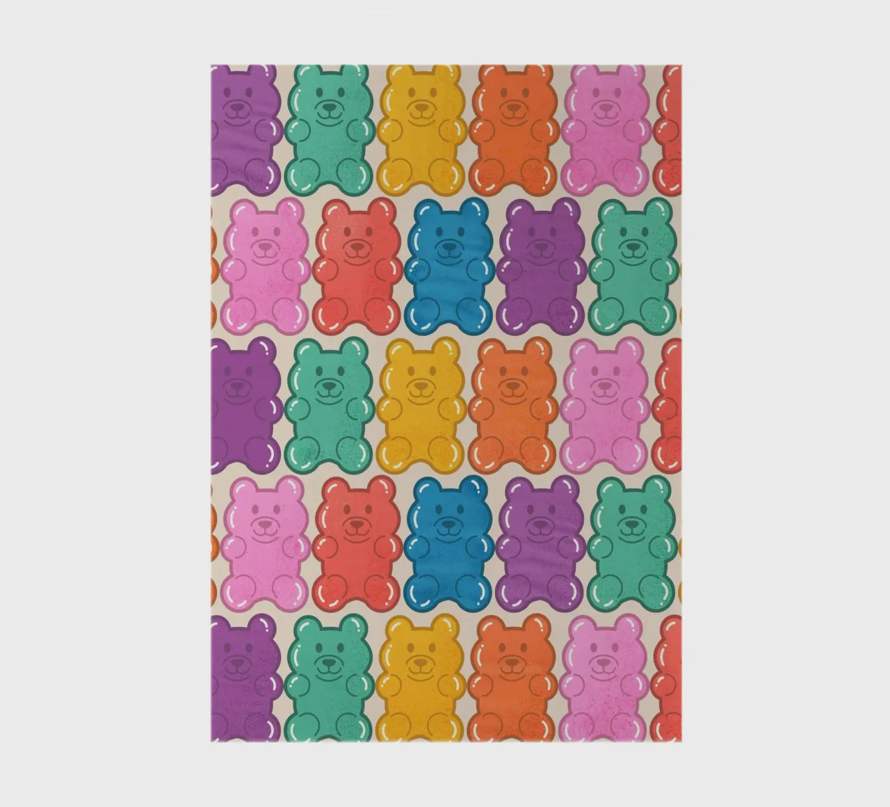 Colorful Gummy Bear Pattern – Fun & Playful Retro Print notebook by showmemars
