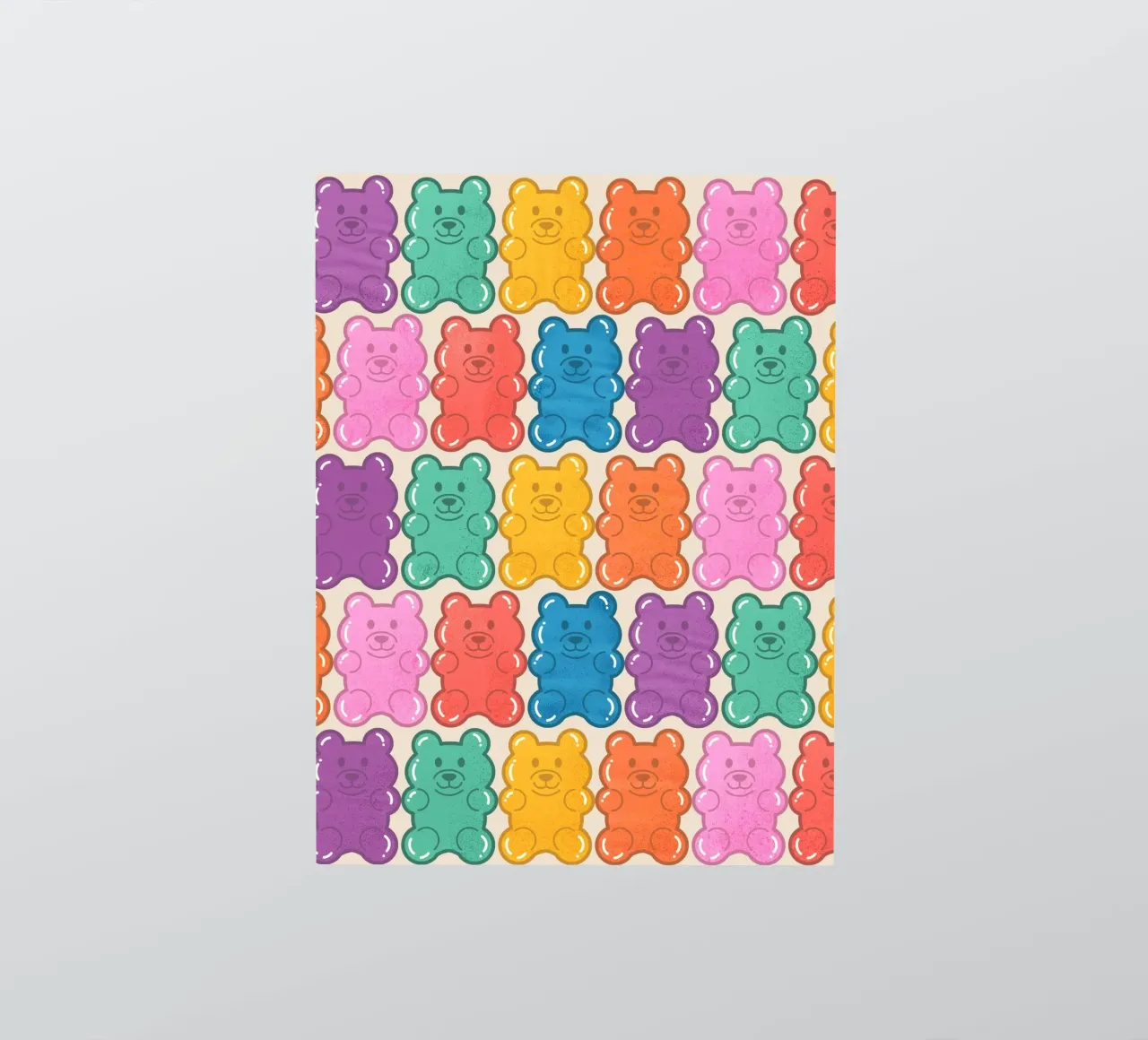 Colorful Gummy Bear Pattern – Fun & Playful Retro Print adesivo da showmemars