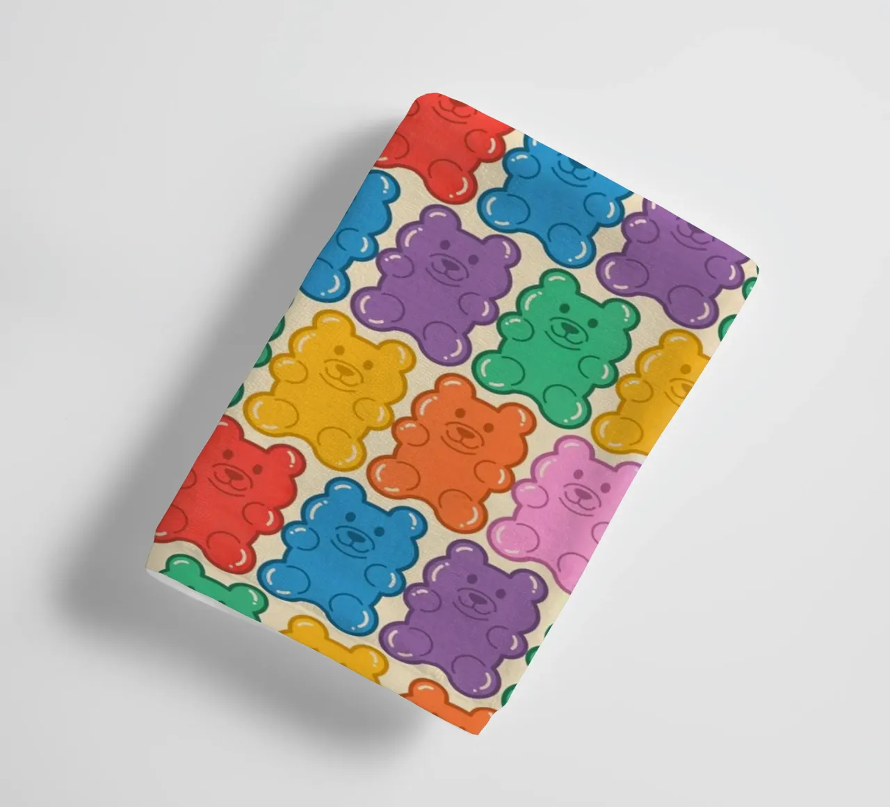 Colorful Gummy Bear Pattern – Fun & Playful Retro Print asciugamano da bagno da showmemars