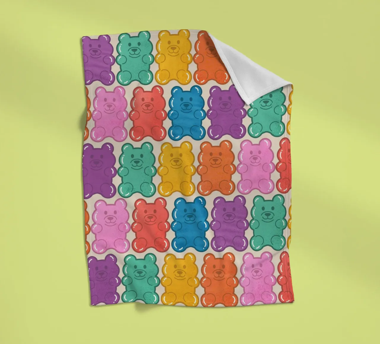 Colorful Gummy Bear Pattern – Fun & Playful Retro Print coperta in pile da showmemars