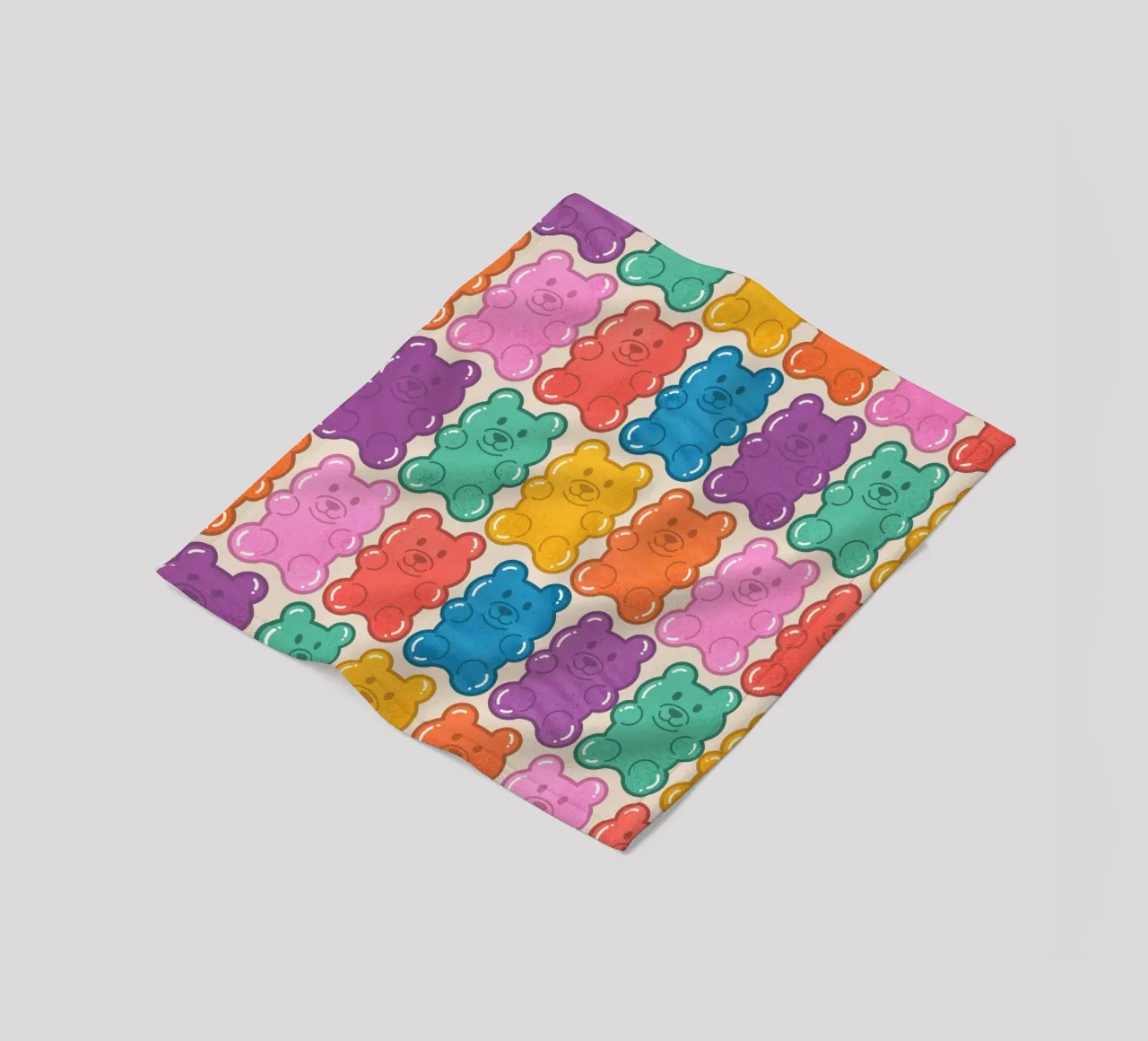 Colorful Gummy Bear Pattern – Fun & Playful Retro Print coperta in pile da showmemars