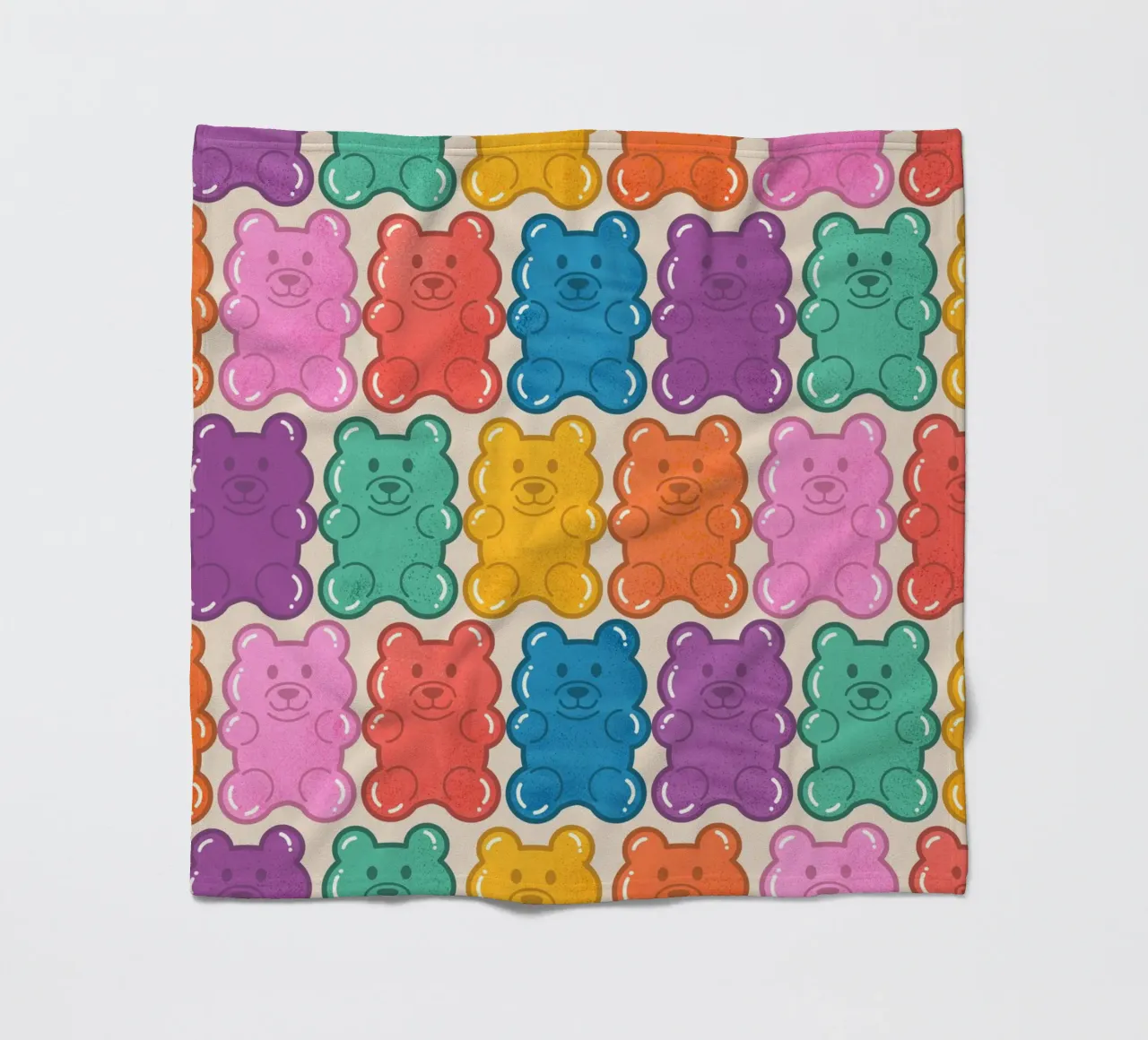 Colorful Gummy Bear Pattern – Fun & Playful Retro Print coperta in pile da showmemars