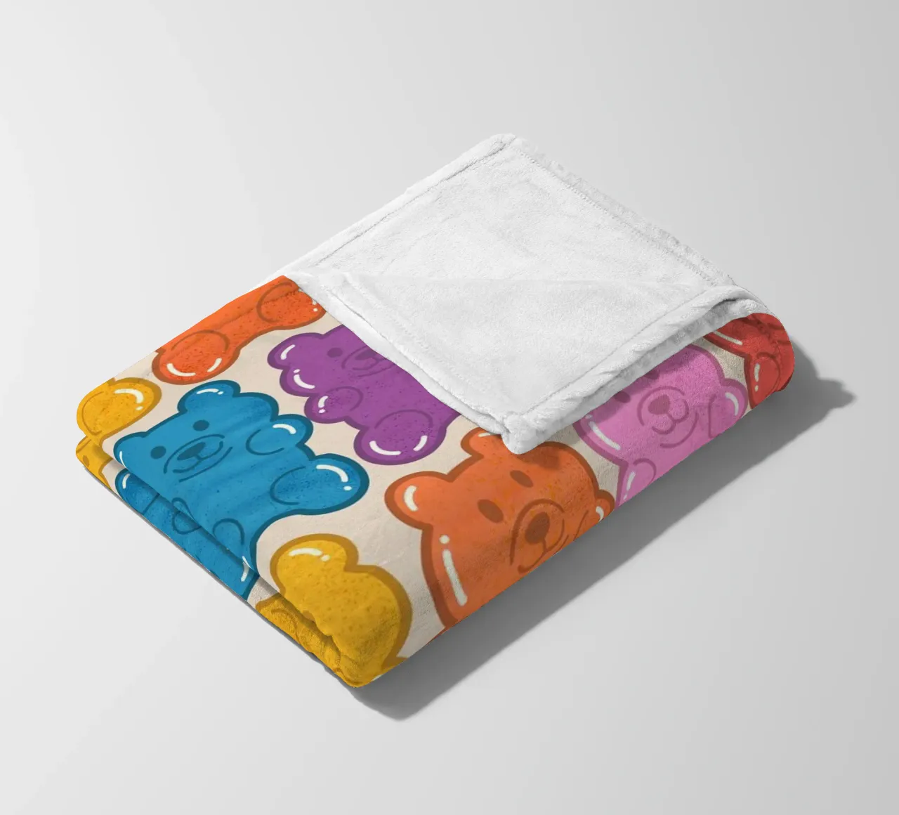 Colorful Gummy Bear Pattern – Fun & Playful Retro Print coperta in pile da showmemars