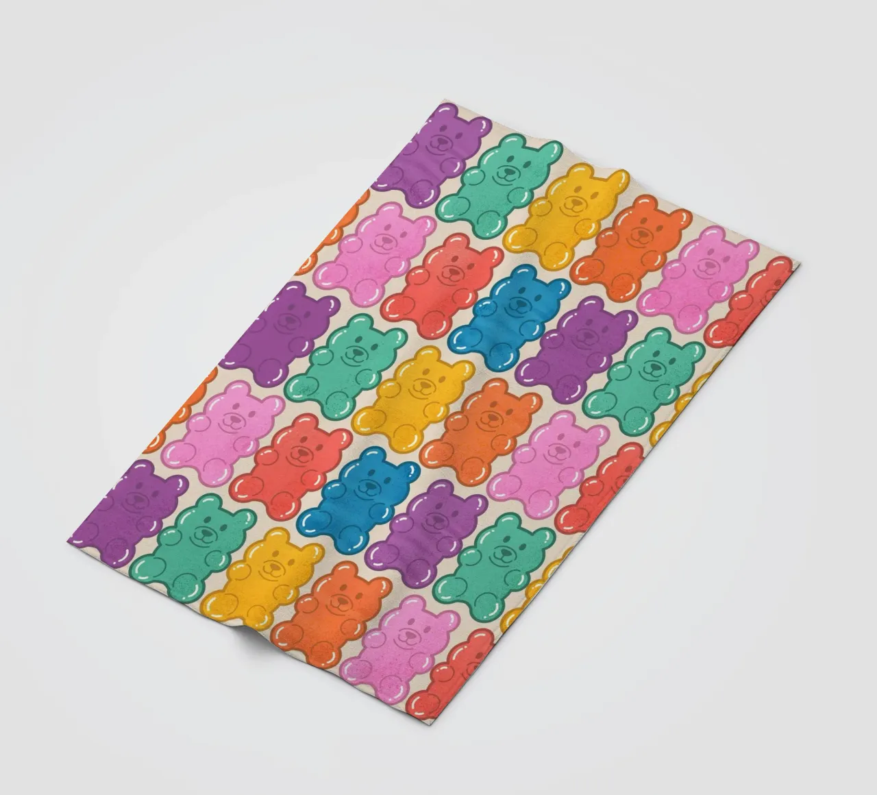Colorful Gummy Bear Pattern – Fun & Playful Retro Print coperta in pile da showmemars