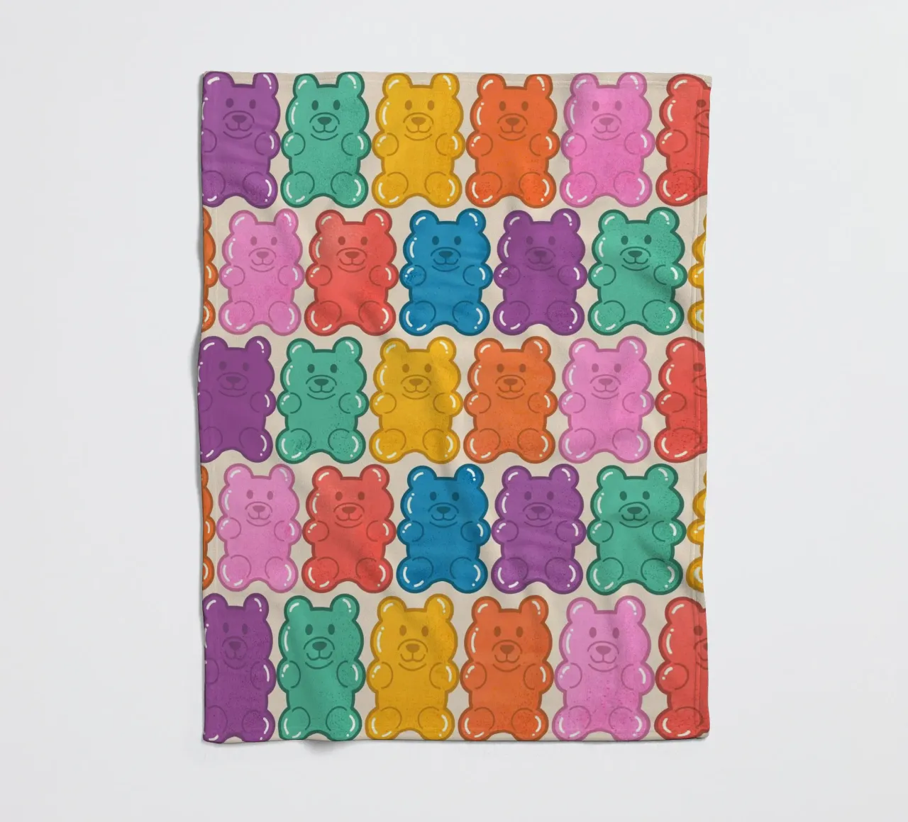 Colorful Gummy Bear Pattern – Fun & Playful Retro Print coperta in pile da showmemars