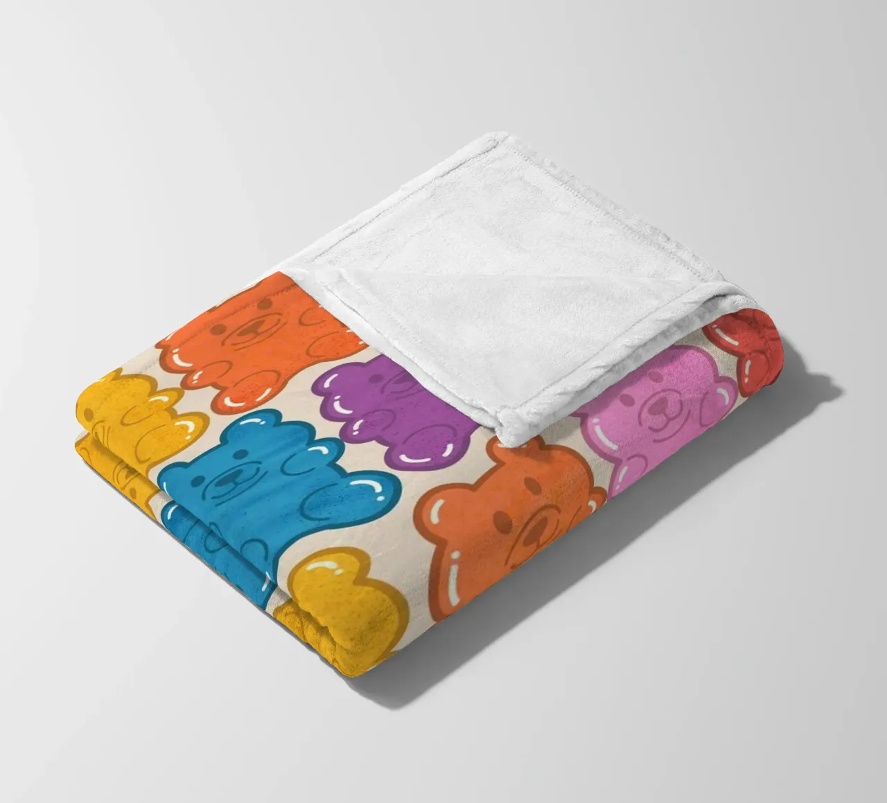 Colorful Gummy Bear Pattern – Fun & Playful Retro Print coperta in pile da showmemars