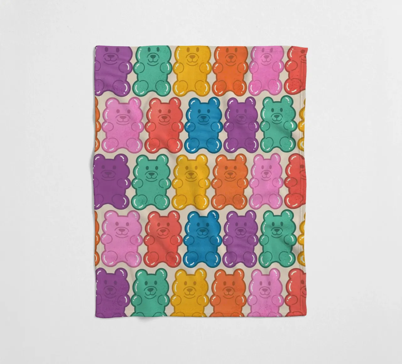 Colorful Gummy Bear Pattern – Fun & Playful Retro Print coperta in pile da showmemars