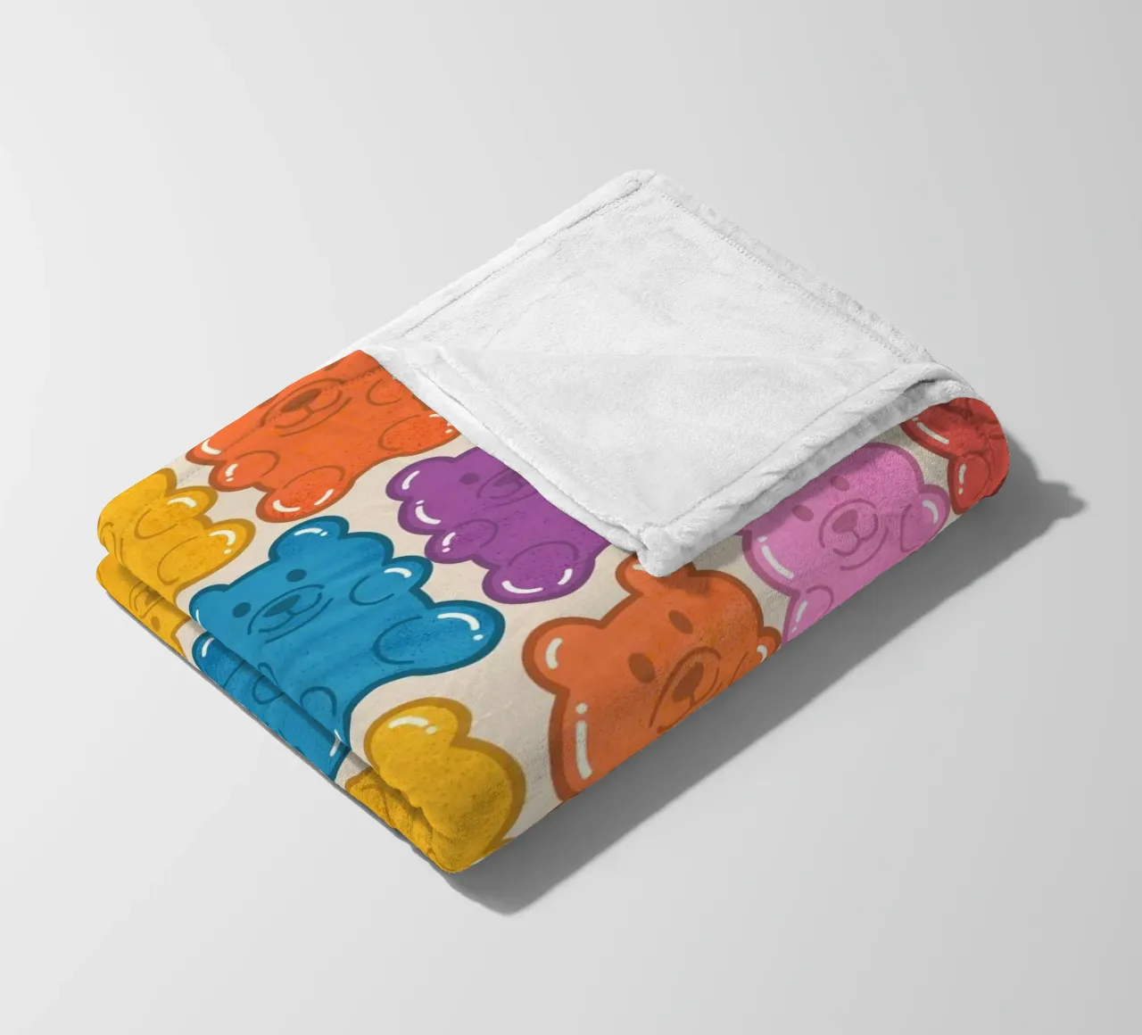 Colorful Gummy Bear Pattern – Fun & Playful Retro Print coperta in pile da showmemars