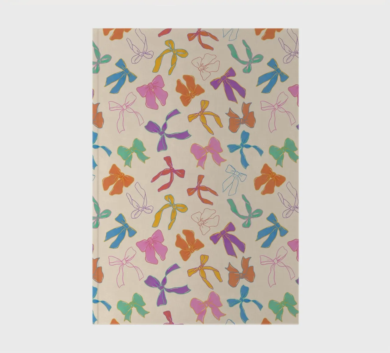 Hand-Drawn Bow Pattern – Vintage Preppy Aesthetic notebook by showmemars