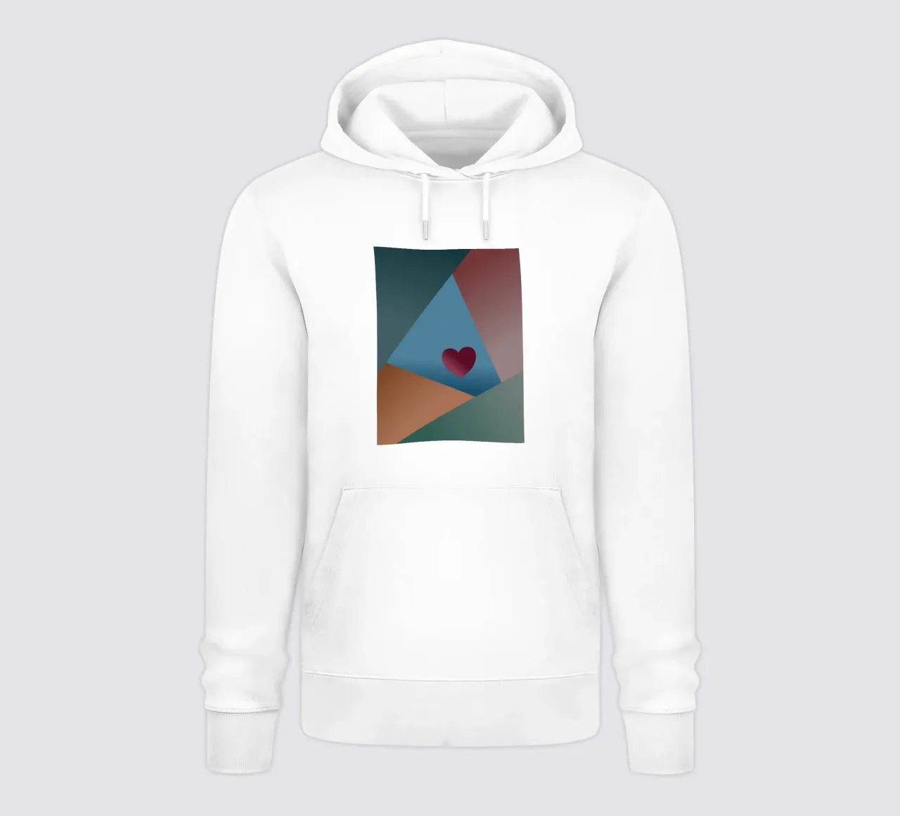 Forme geometriche colorate e un cuore rosso felpa con cappuccio da Something for you