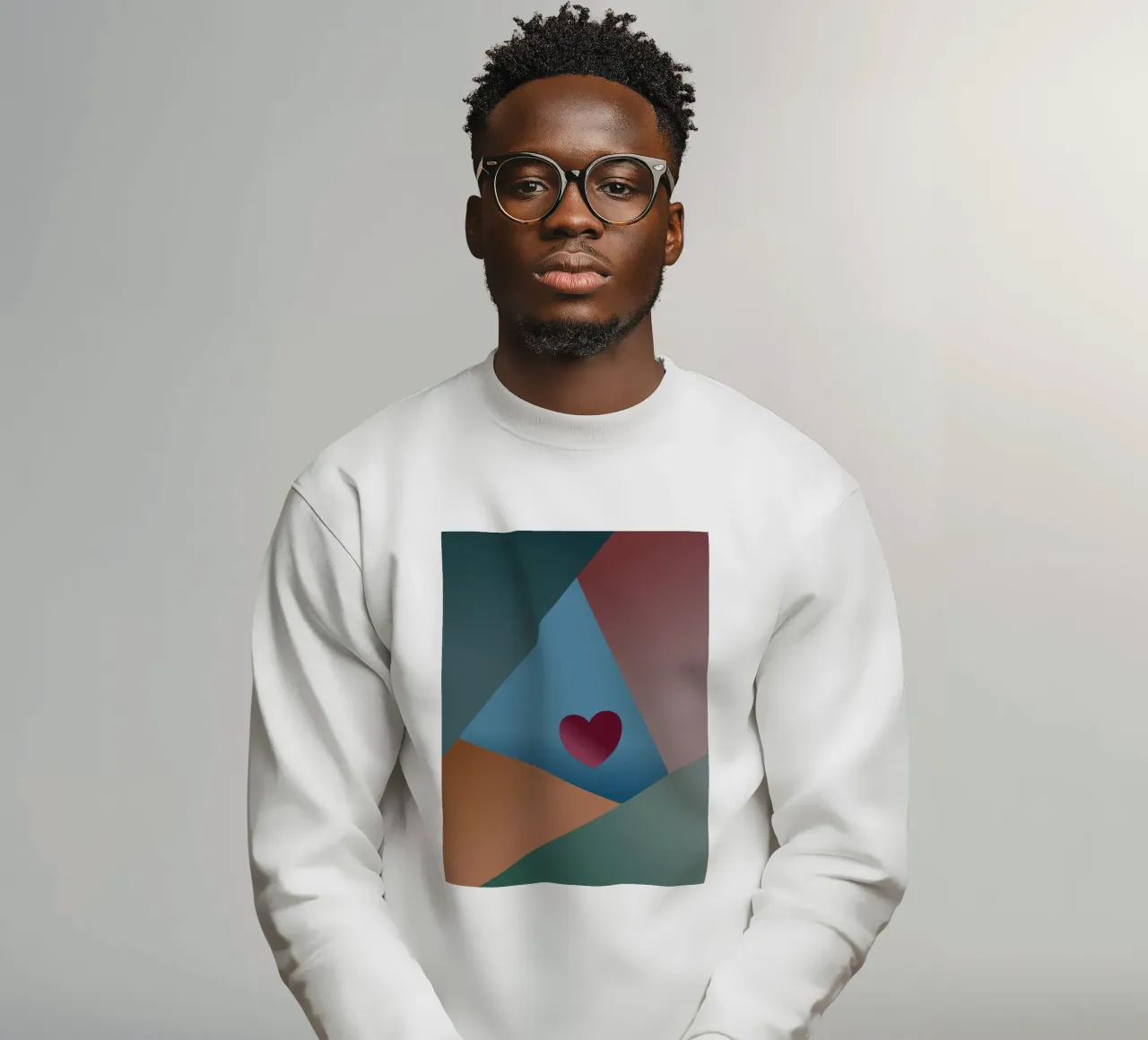 Forme geometriche colorate e un cuore rosso felpa da Something for you