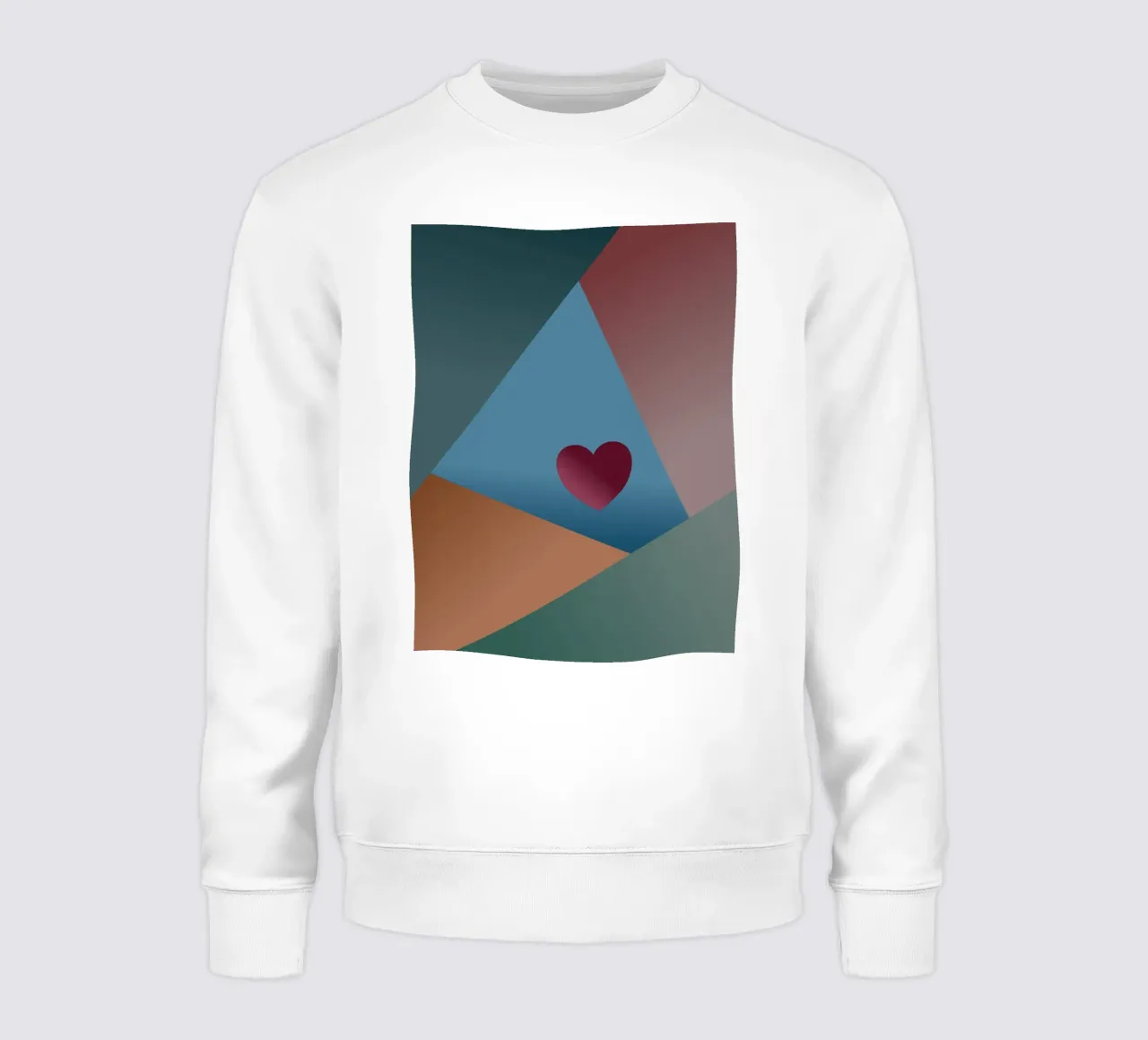 Forme geometriche colorate e un cuore rosso felpa da Something for you
