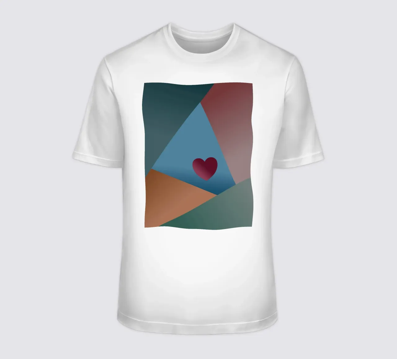 Forme geometriche colorate e un cuore rosso t-shirt da Something for you