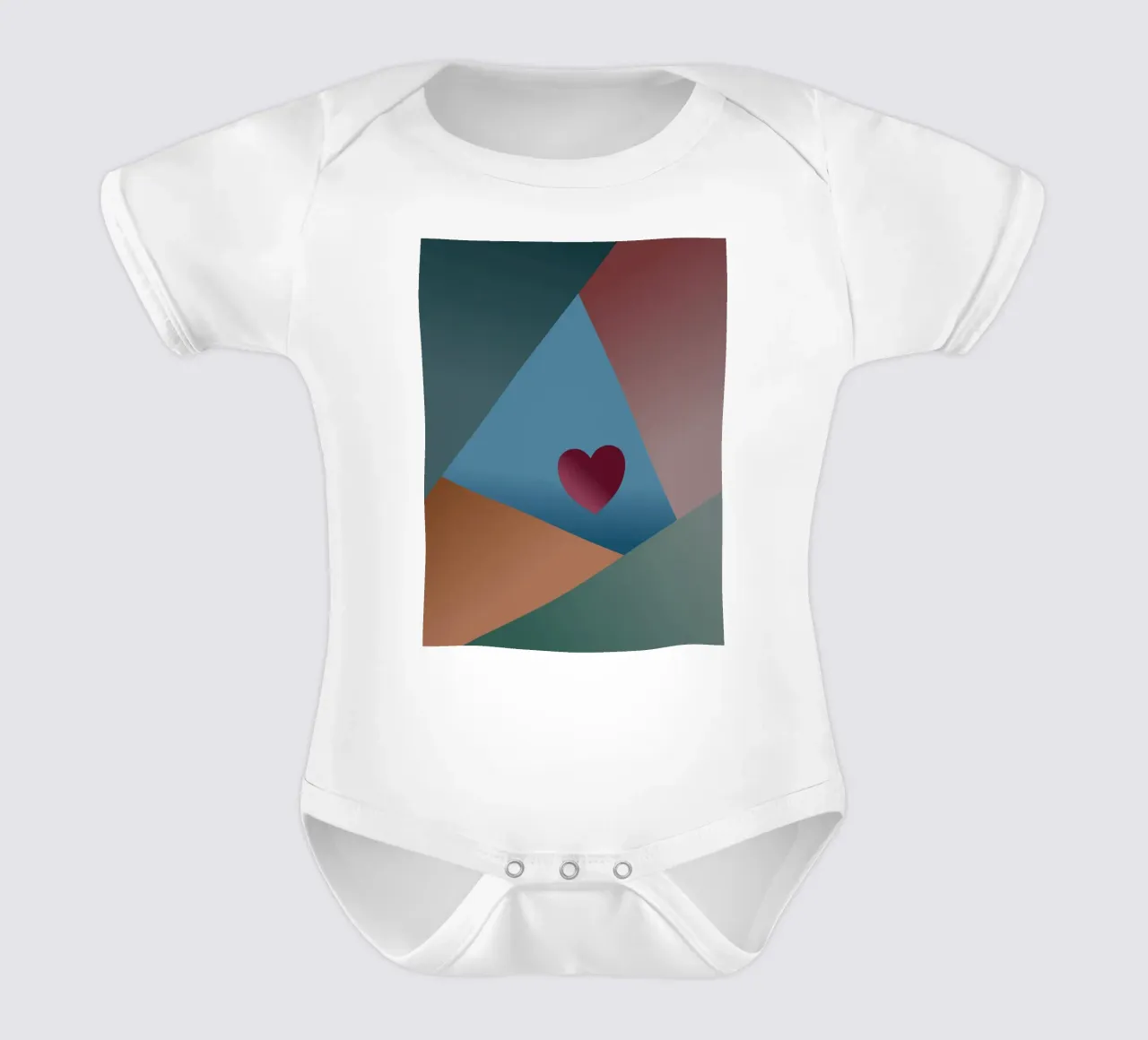 Forme geometriche colorate e un cuore rosso body neonato maniche corte da Something for you