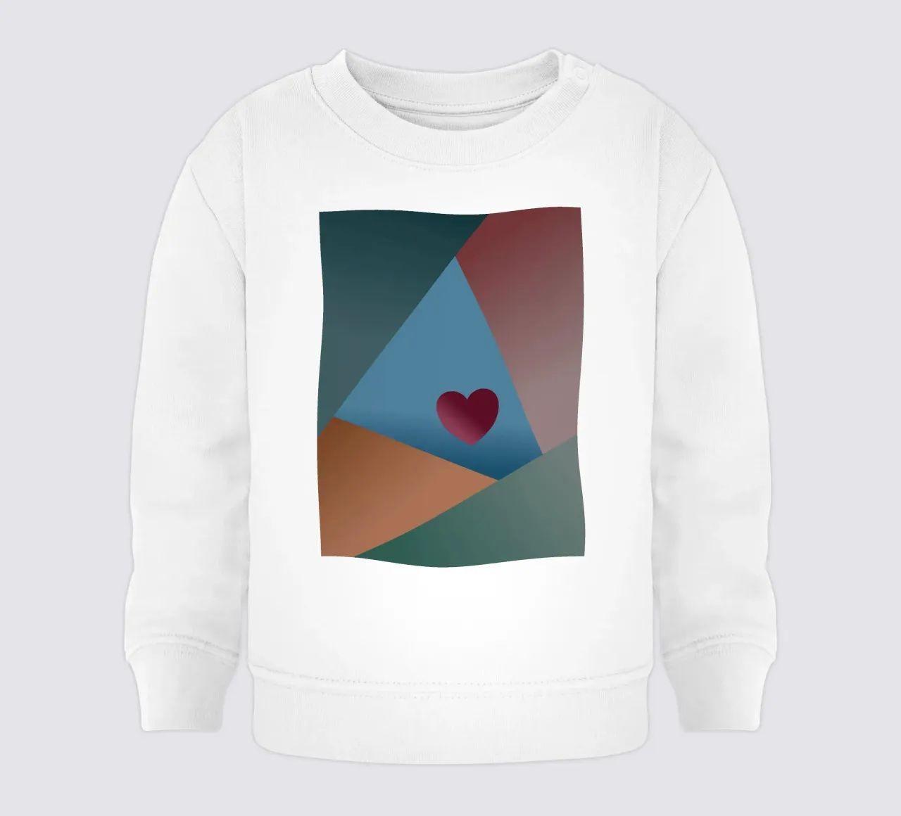 Forme geometriche colorate e un cuore rosso felpa neonato da Something for you