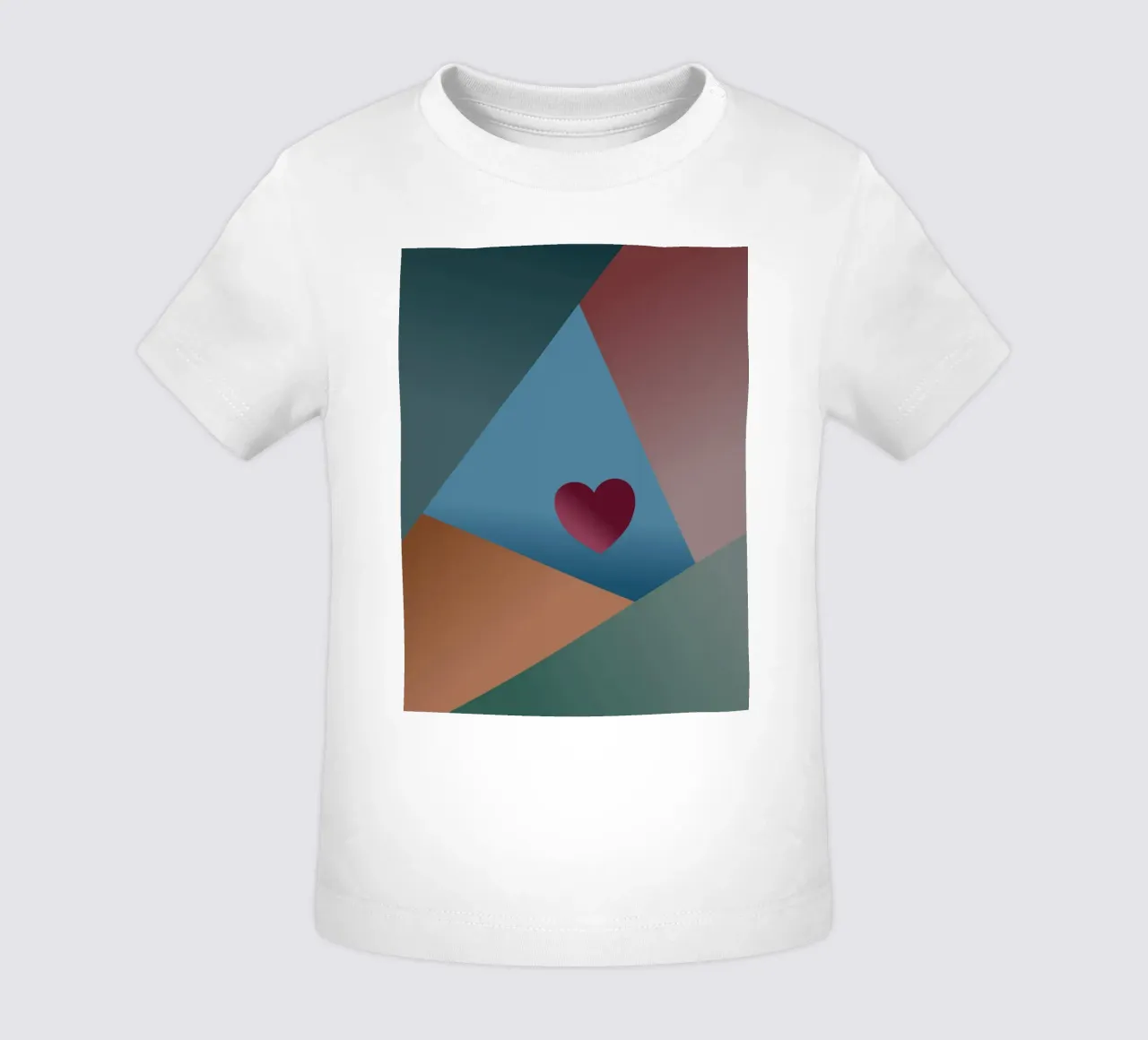 Forme geometriche colorate e un cuore rosso maglietta neonato da Something for you