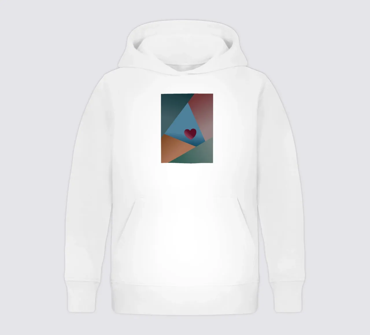 Forme geometriche colorate e un cuore rosso felpa bambino con cappuccio da Something for you