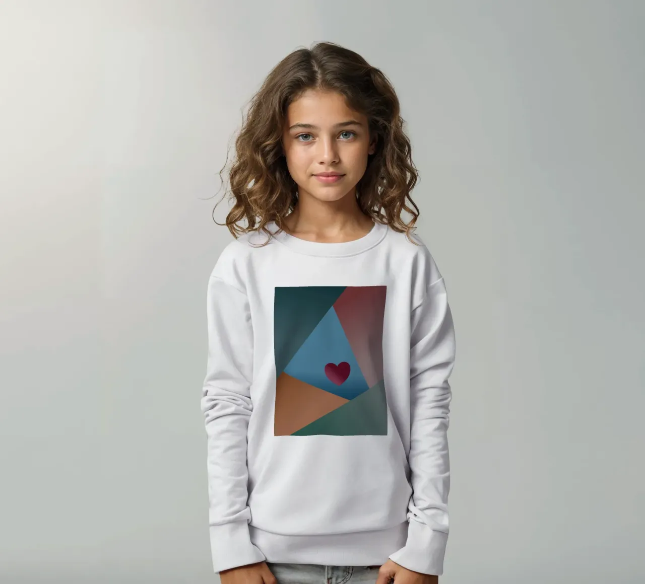 Forme geometriche colorate e un cuore rosso felpa bambino da Something for you