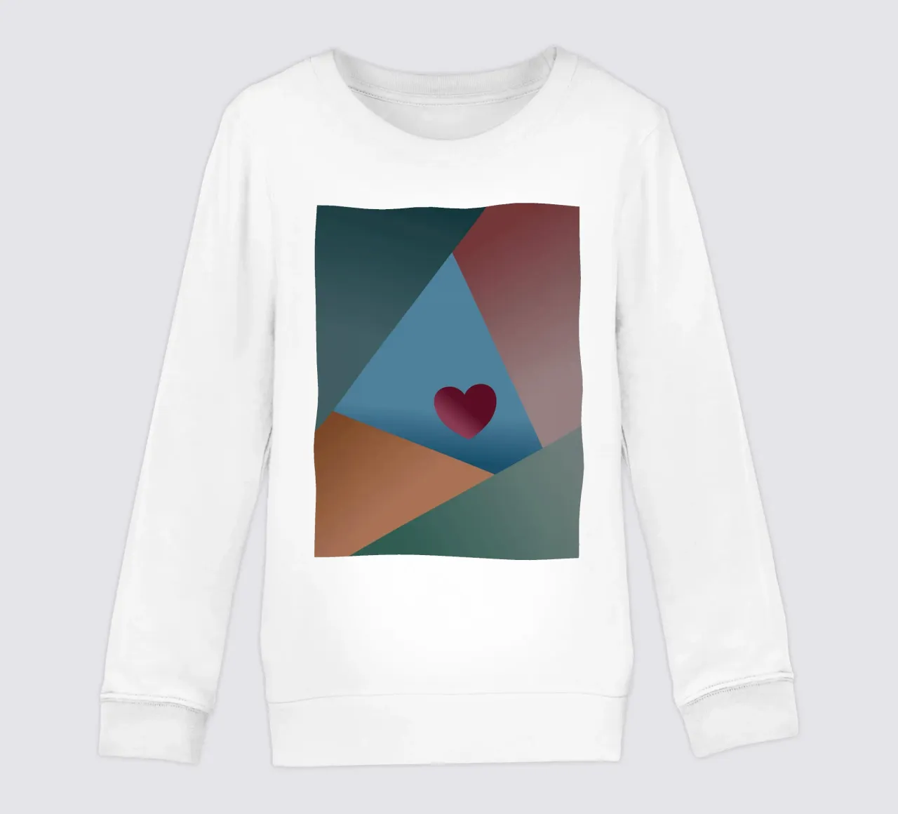 Forme geometriche colorate e un cuore rosso felpa bambino da Something for you