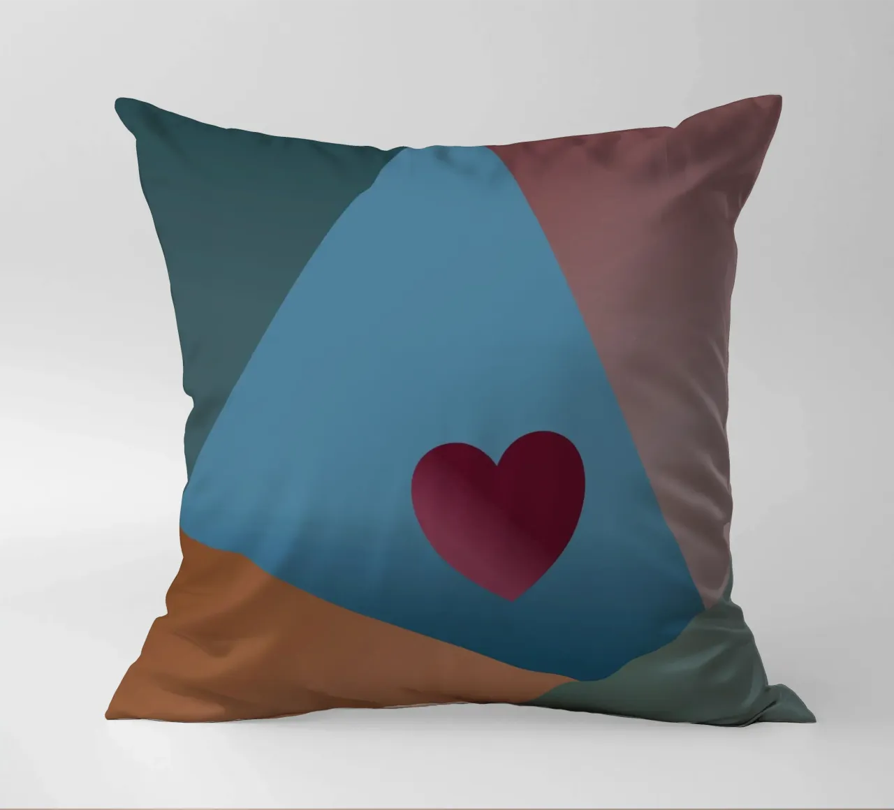 Forme geometriche colorate e un cuore rosso cuscino da Something for you