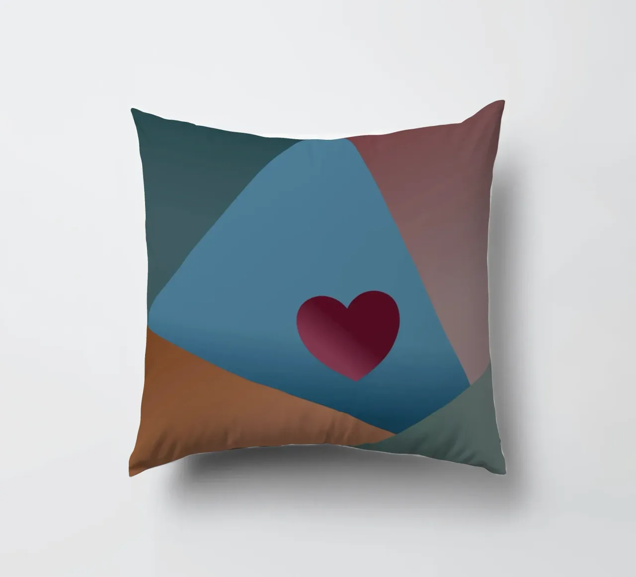Forme geometriche colorate e un cuore rosso cuscino da Something for you