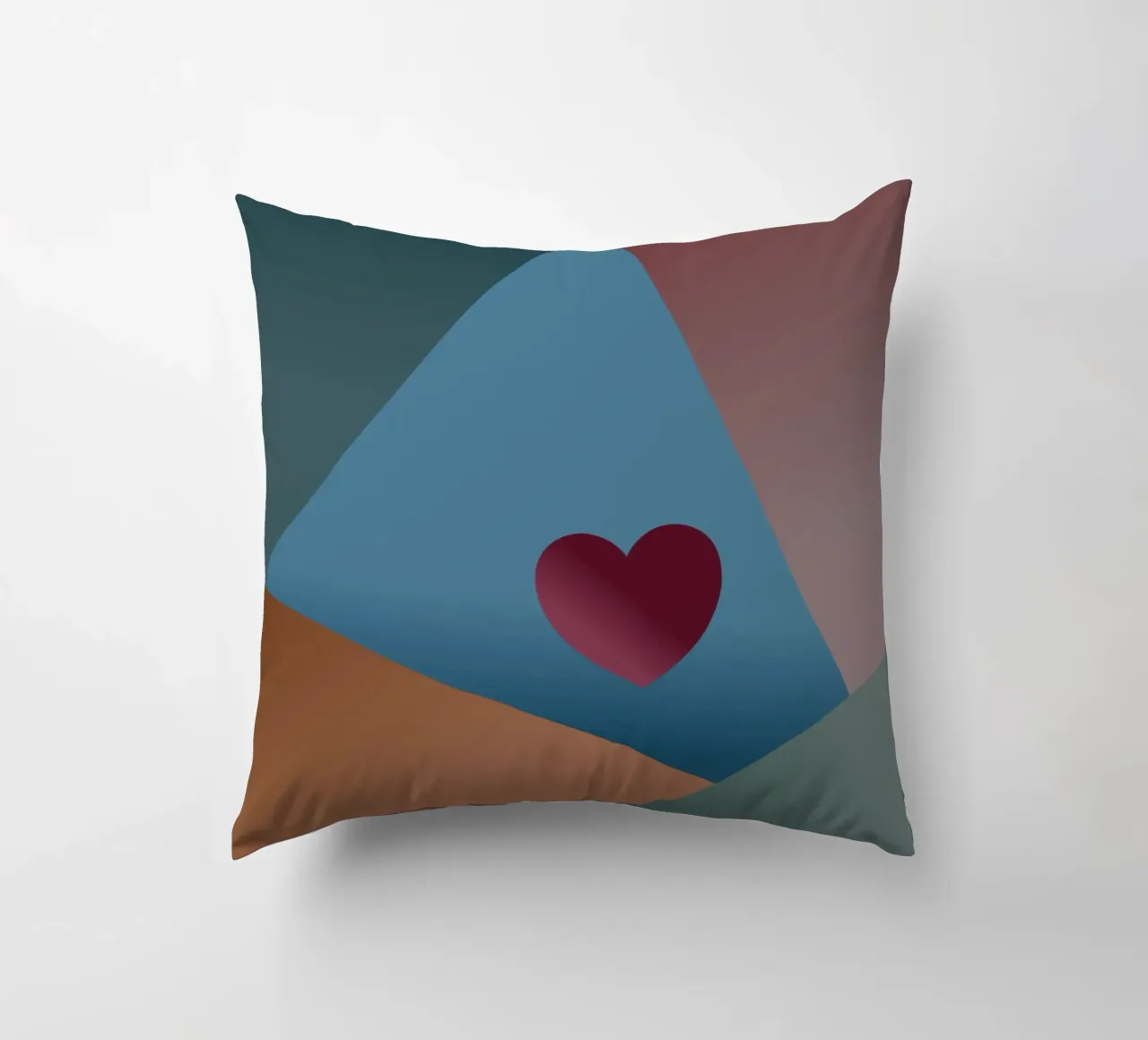 Forme geometriche colorate e un cuore rosso cuscino da Something for you
