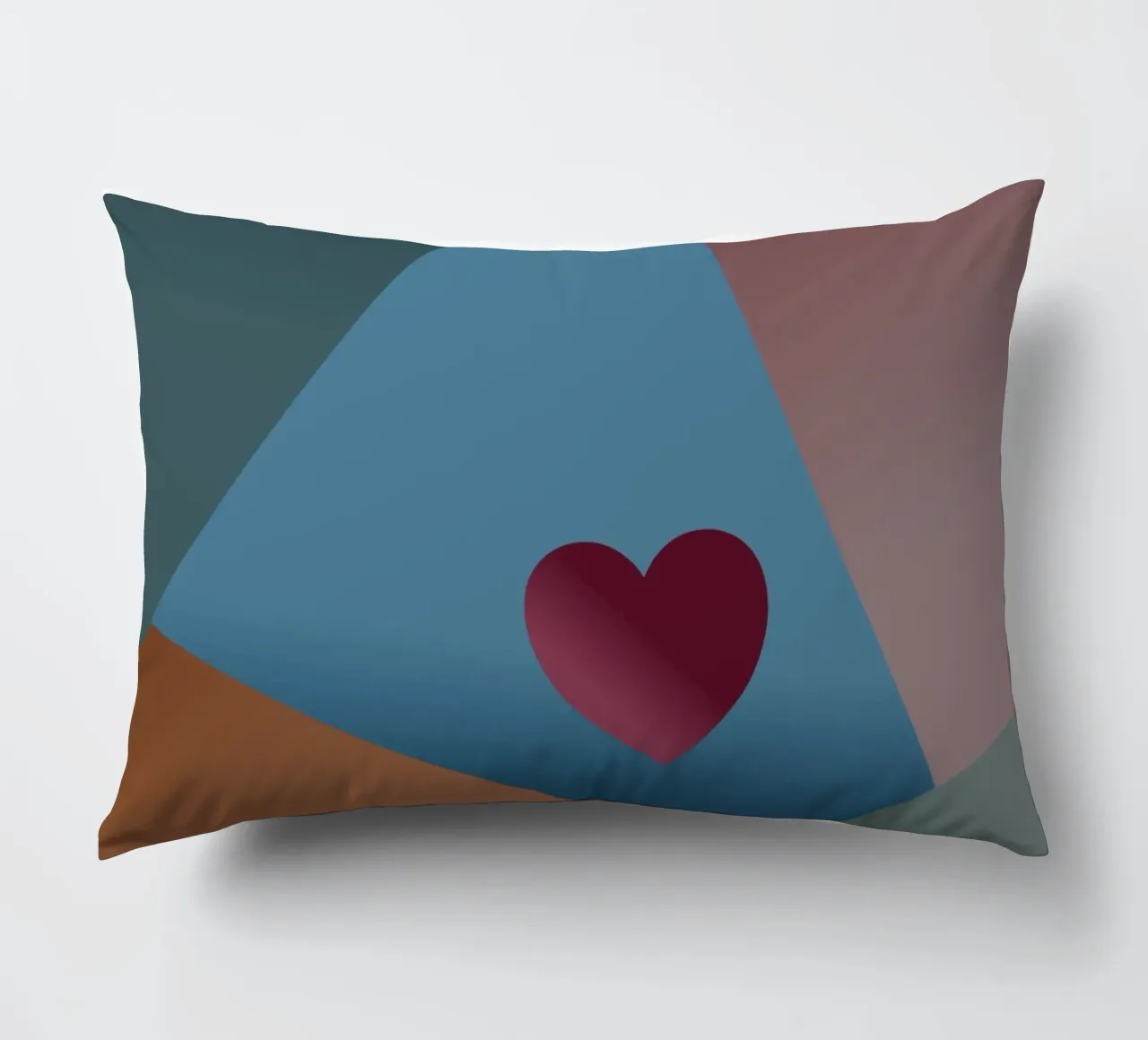 Forme geometriche colorate e un cuore rosso cuscino da Something for you