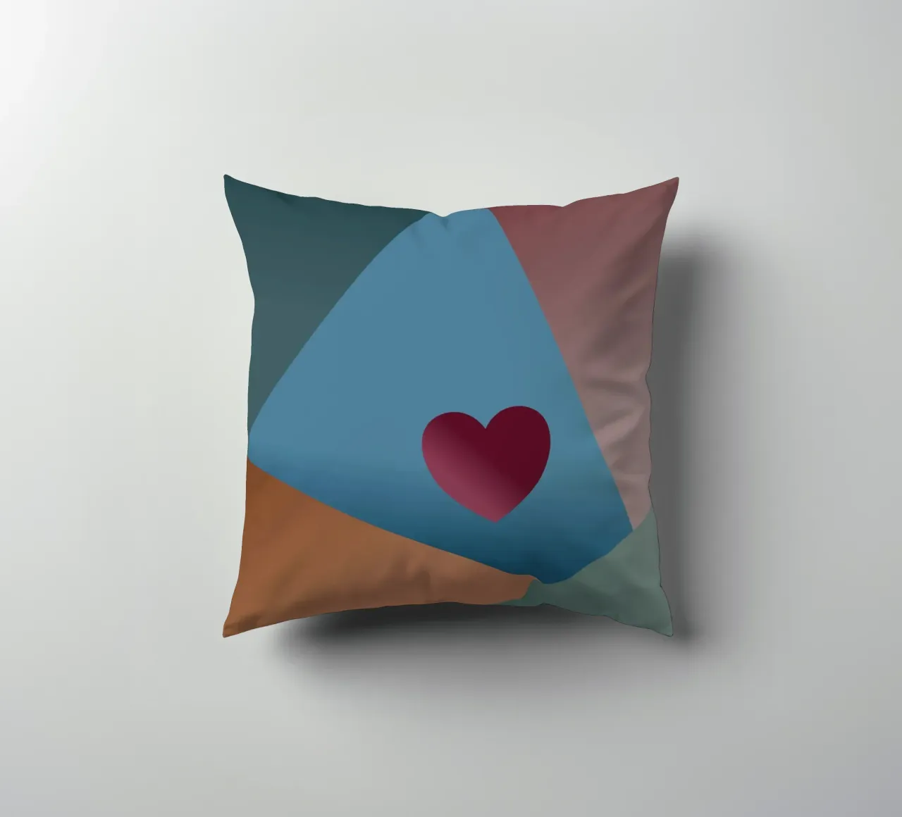 Forme geometriche colorate e un cuore rosso cuscino da Something for you