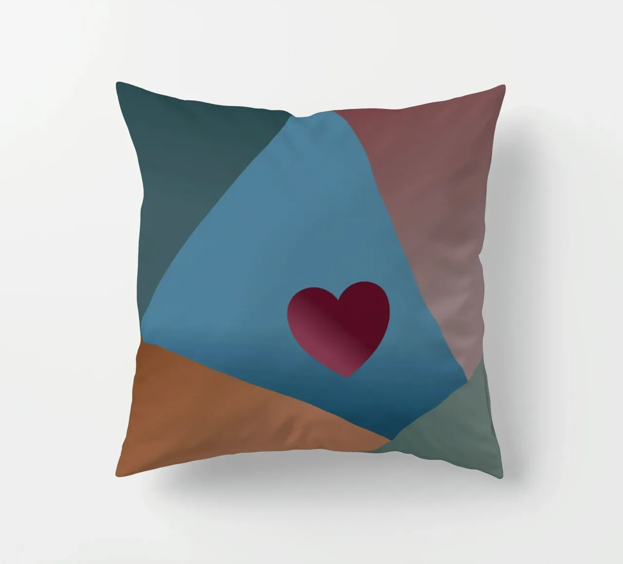 Forme geometriche colorate e un cuore rosso cuscino da Something for you