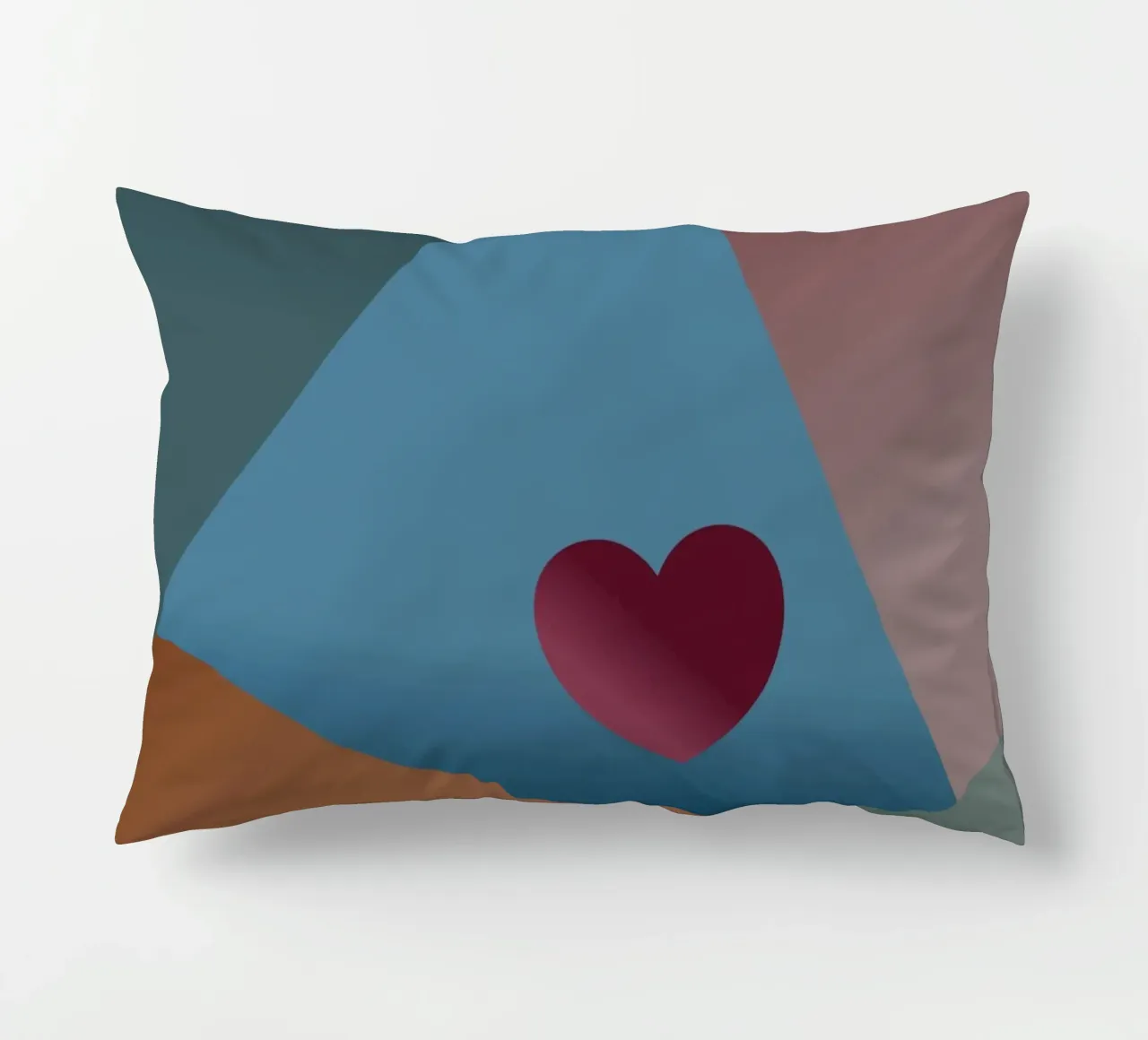 Forme geometriche colorate e un cuore rosso cuscino da Something for you