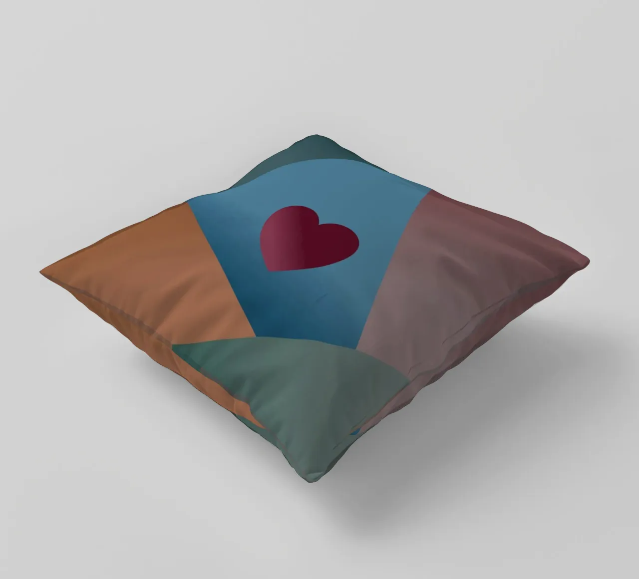 Forme geometriche colorate e un cuore rosso cuscino da Something for you
