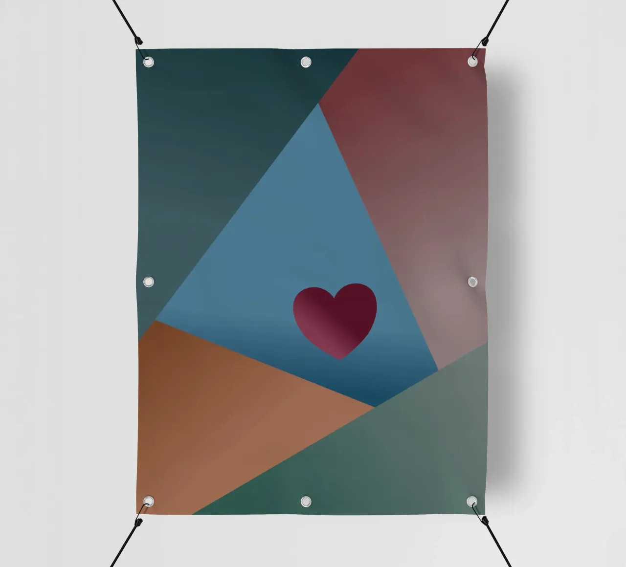 Forme geometriche colorate e un cuore rosso telo in pvc da Something for you