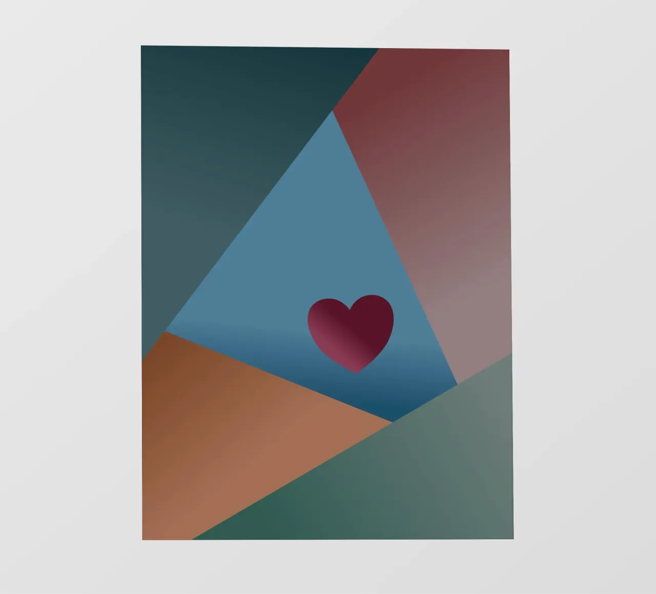 Forme geometriche colorate e un cuore rosso telo in pvc da Something for you