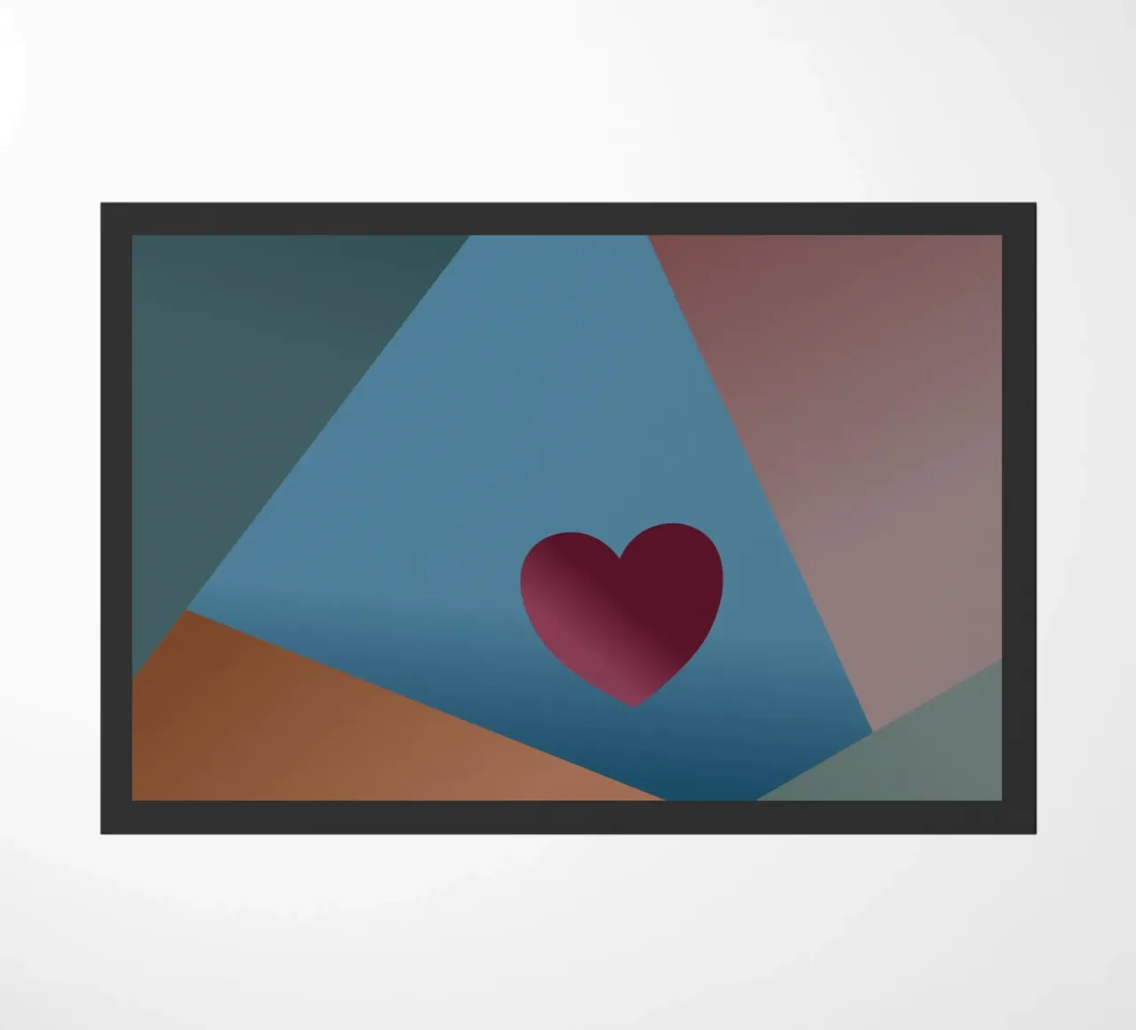 Forme geometriche colorate e un cuore rosso zerbino da Something for you