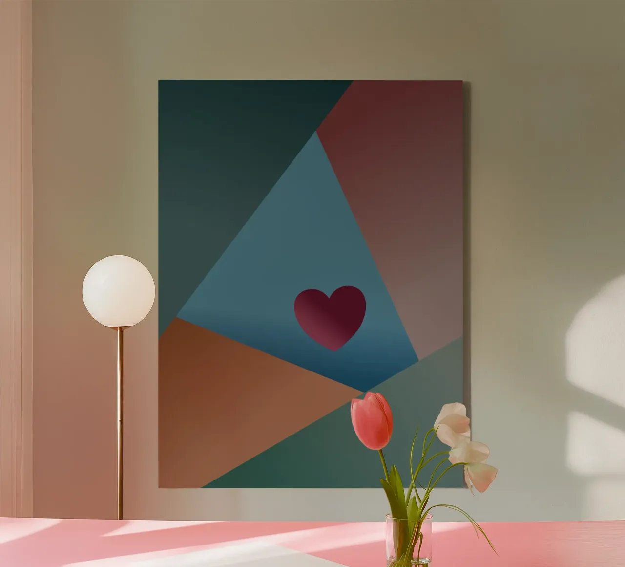 Forme geometriche colorate e un cuore rosso tela da Something for you