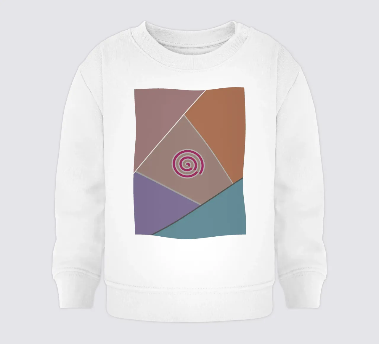 Des formes géométriques colorées et une spirale rose sweat pour bébé de Something for you